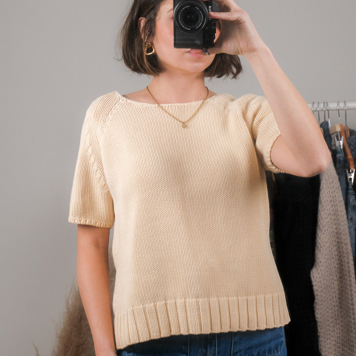 Vintage x Cotton Chunky Short-Sleeve Knit (M/L)