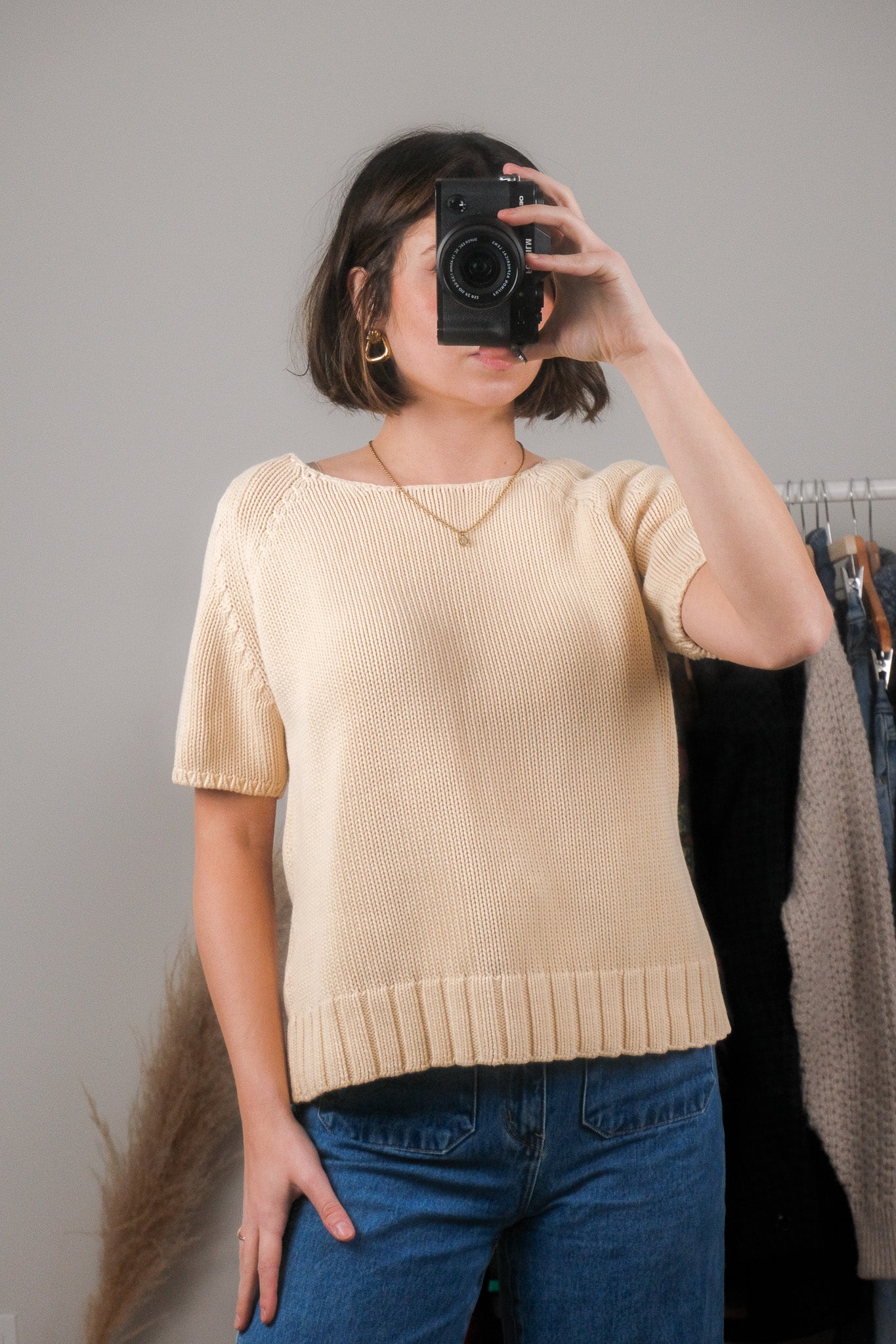 Vintage x Cotton Chunky Short-Sleeve Knit (M/L)