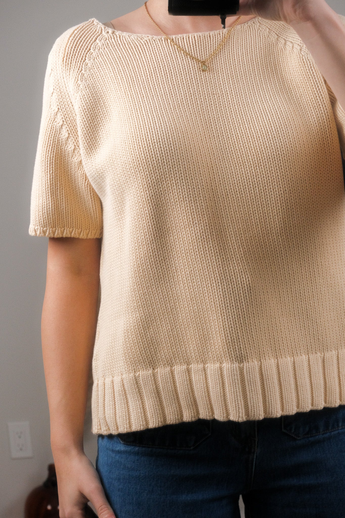 Vintage x Cotton Chunky Short-Sleeve Knit (M/L)