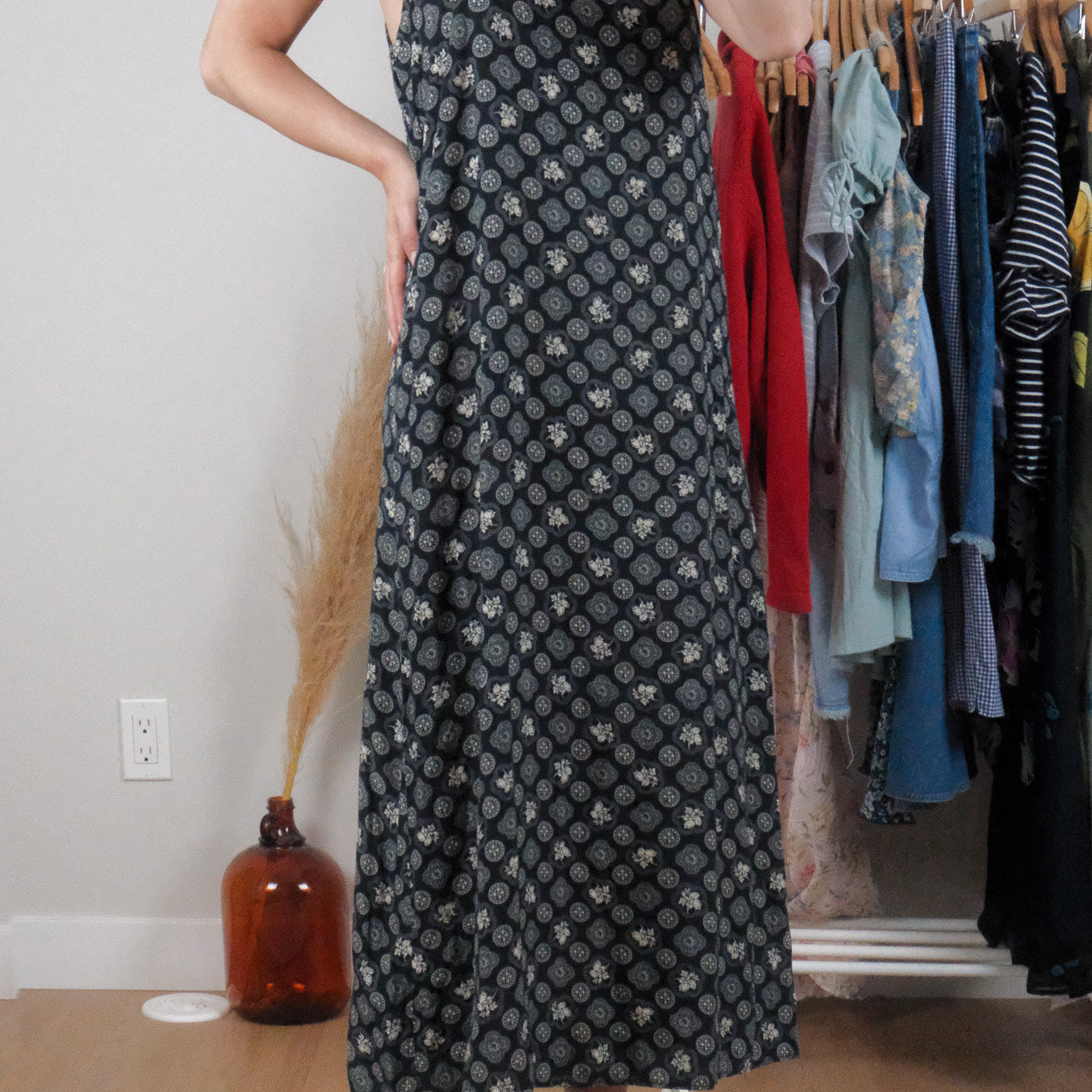 Made in Canada x Vintage x Patterned Maxi Dress (M/L)
