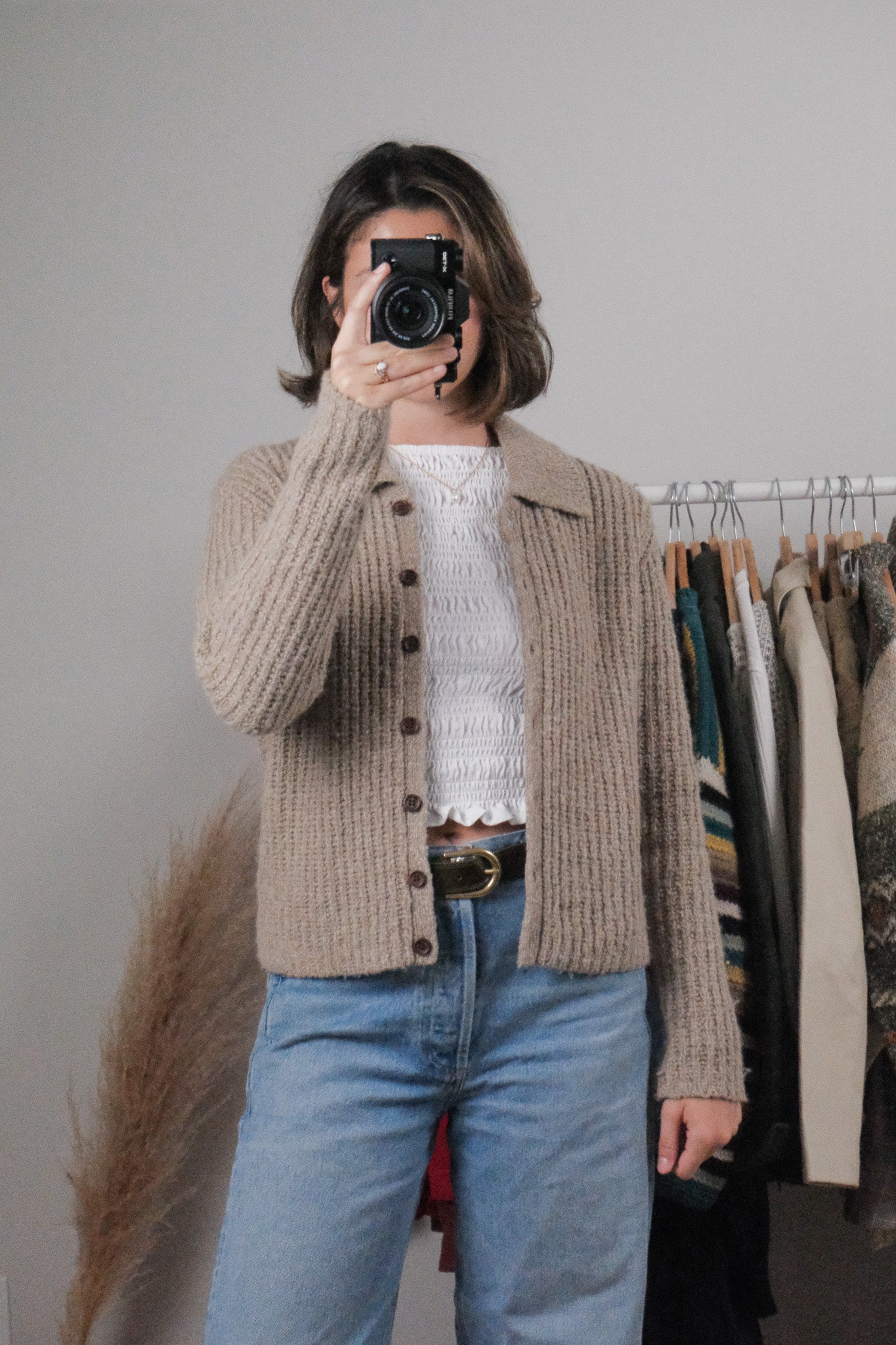 Vintage x Wool Blend Collared Cardigan (S)
