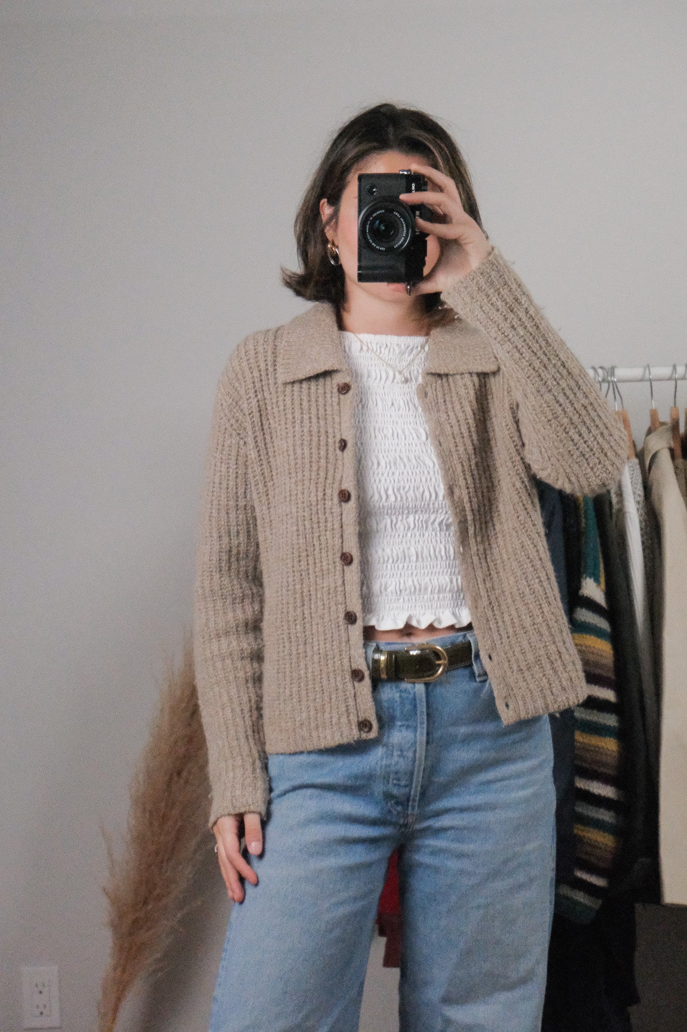 Vintage x Wool Blend Collared Cardigan (S)