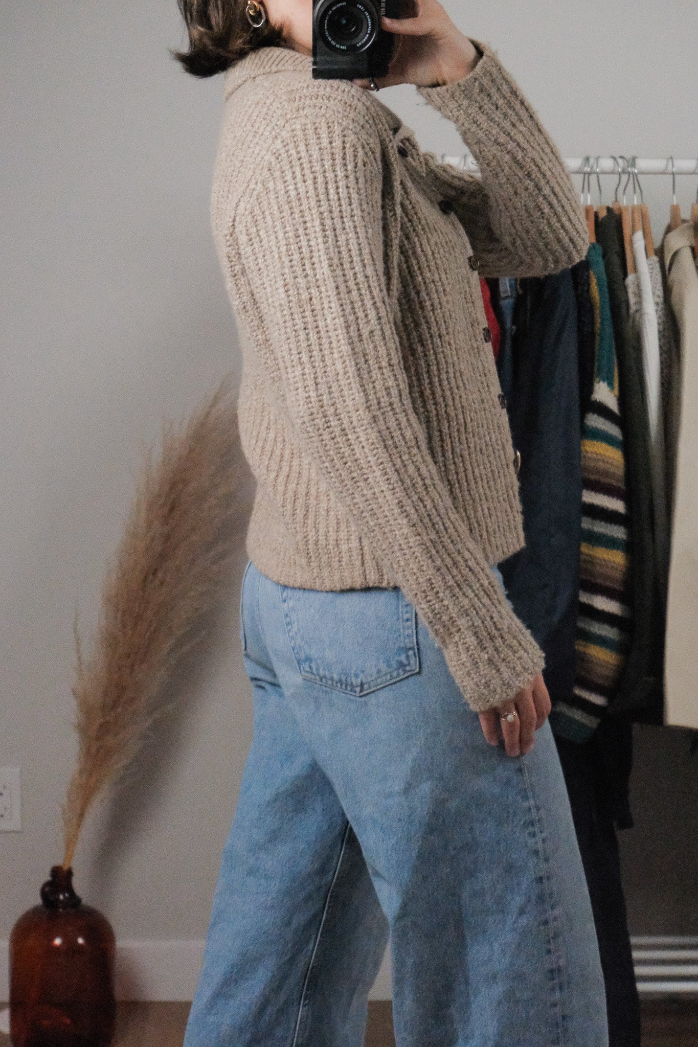Vintage x Wool Blend Collared Cardigan (S)
