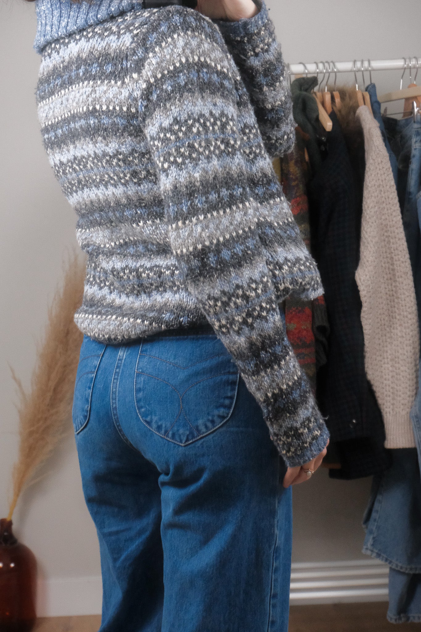 Vintage x Wool Blend Collared Zip Up (S)