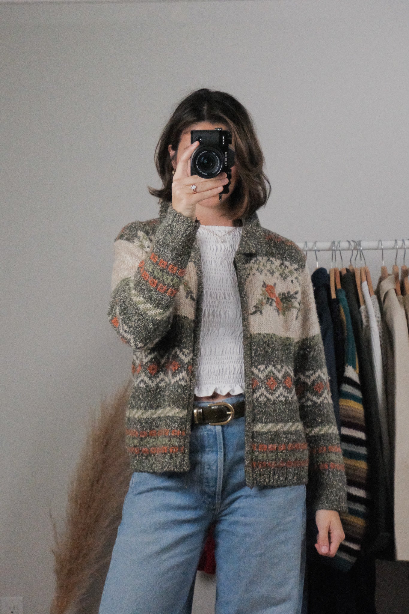 Vintage x Wool Blend Embroidered Zip Up (S)