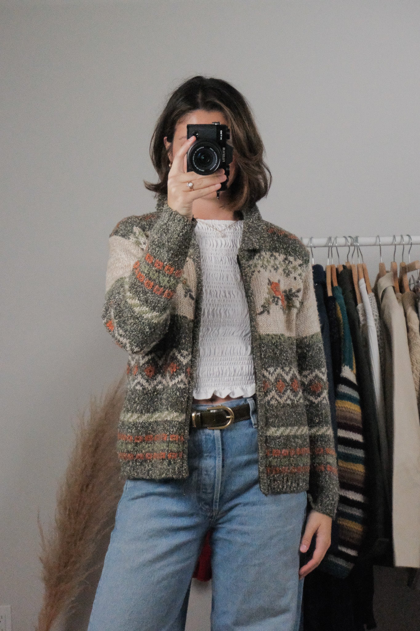Vintage x Wool Blend Embroidered Zip Up (S)
