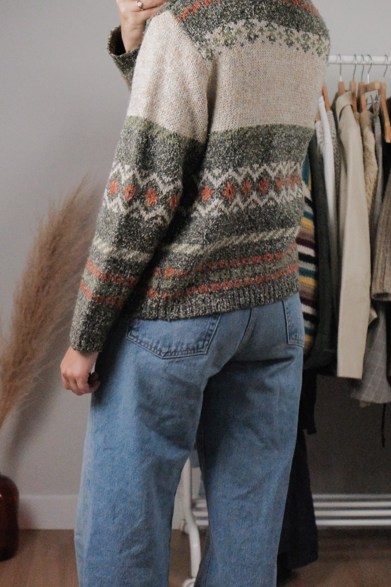 Vintage x Wool Blend Embroidered Zip Up (S)