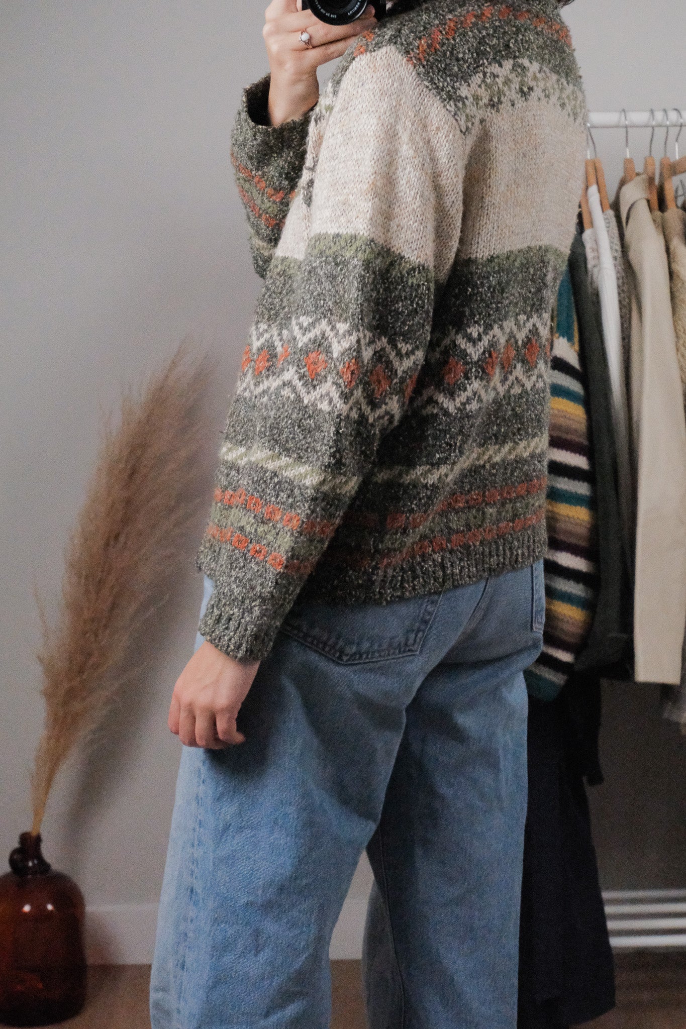 Vintage x Wool Blend Embroidered Zip Up (S)