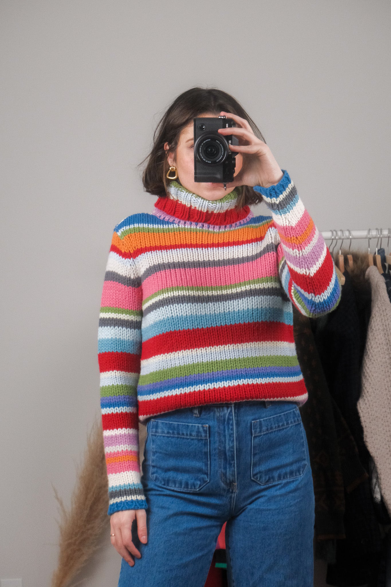 Vintage x Gap 2000 x Wool Blend Striped Chunky Turtleneck (S)