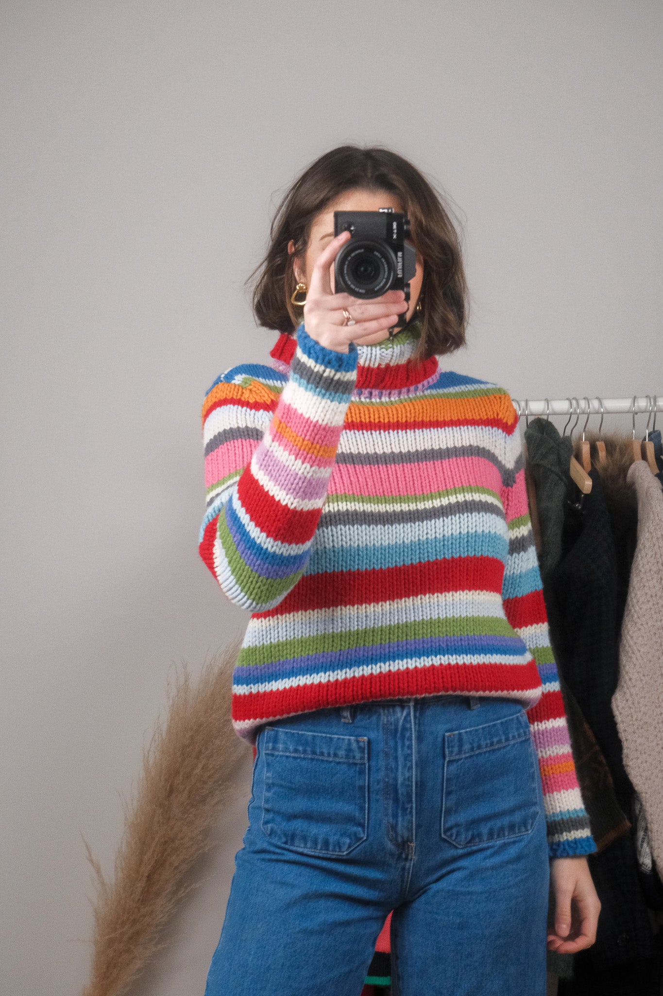 Vintage x Gap 2000 x Wool Blend Striped Chunky Turtleneck (S)