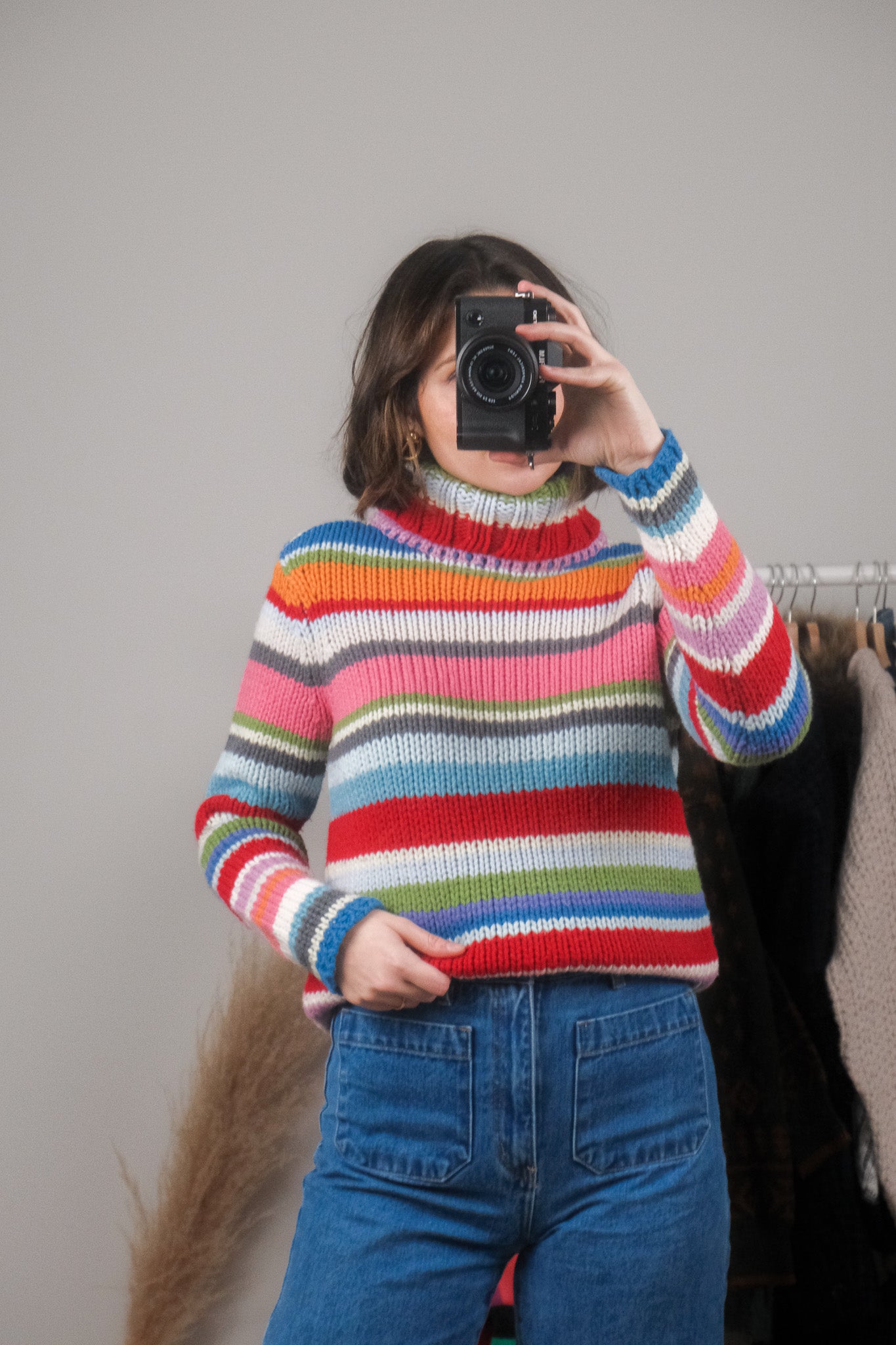Vintage x Gap 2000 x Wool Blend Striped Chunky Turtleneck (S)
