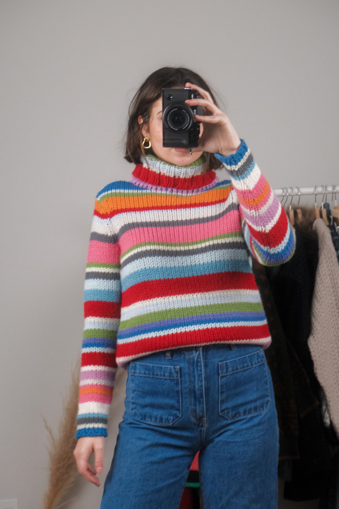 Vintage x Gap 2000 x Wool Blend Striped Chunky Turtleneck (S)