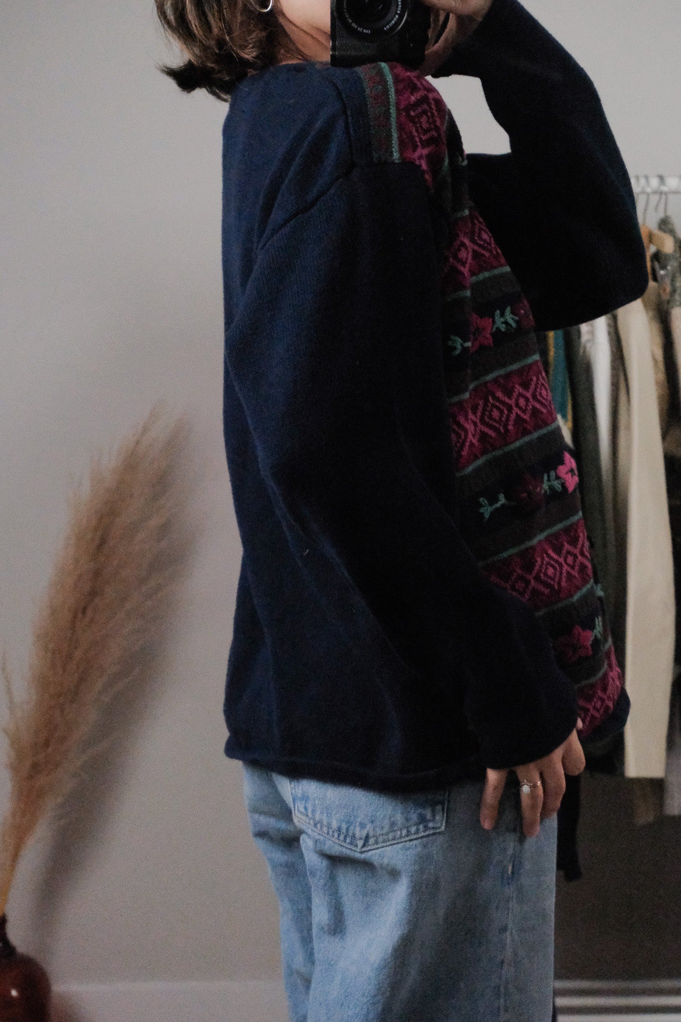 Vintage x Cotton Embroidered Cardigan (M)