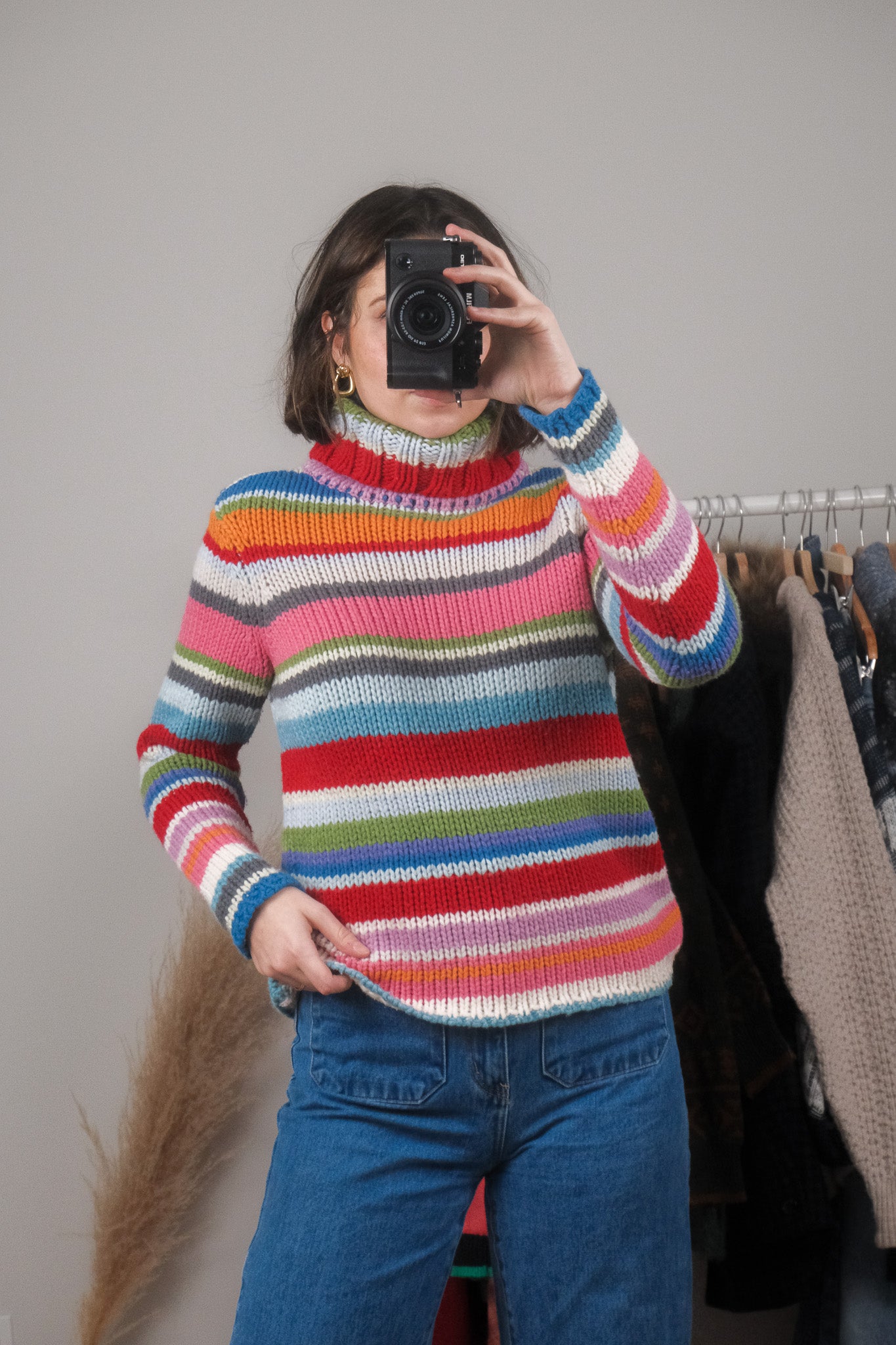 Vintage x Gap 2000 x Wool Blend Striped Chunky Turtleneck (S)