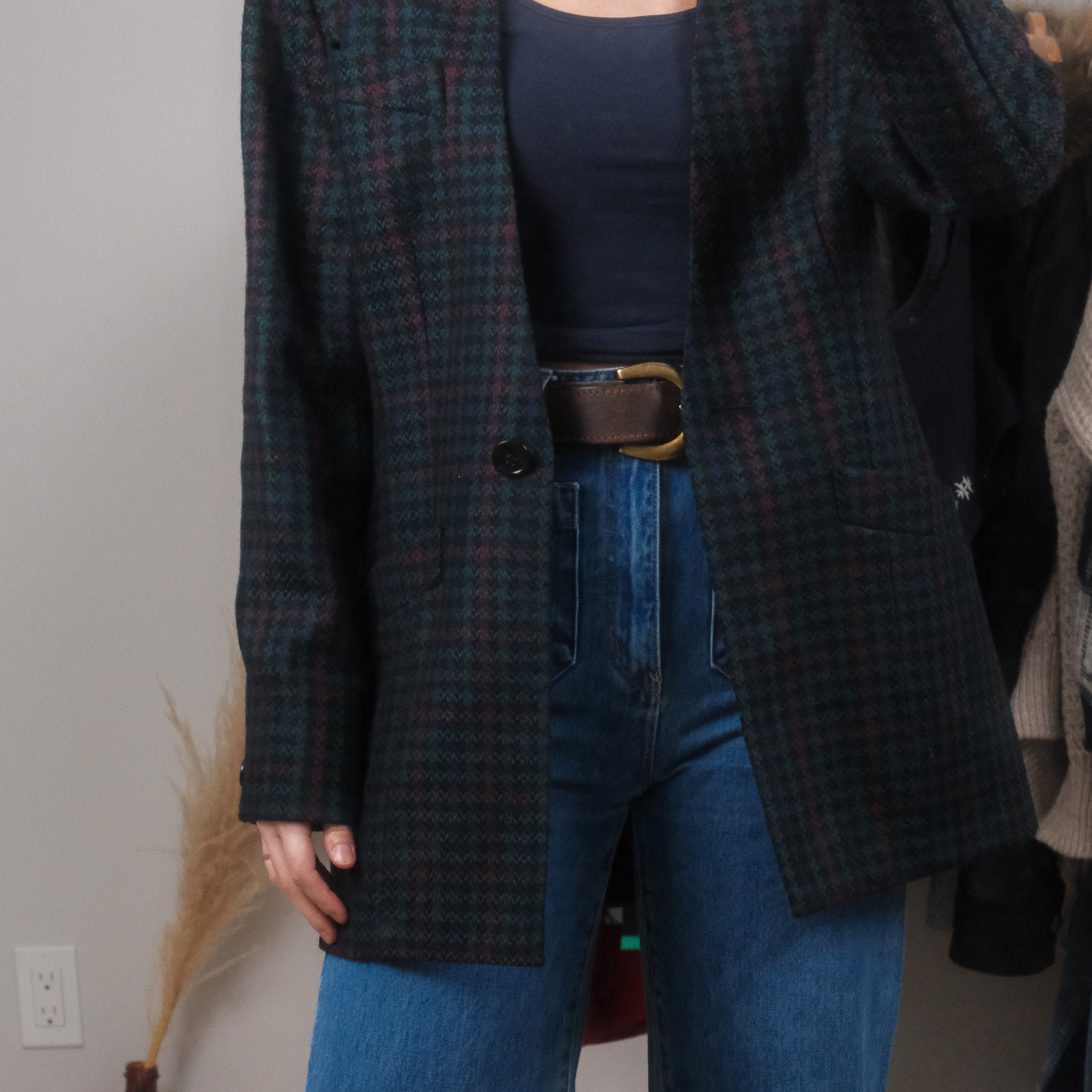 Made in Canada x Vintage x Wool Houndstooth Structured Blazer (6/8)