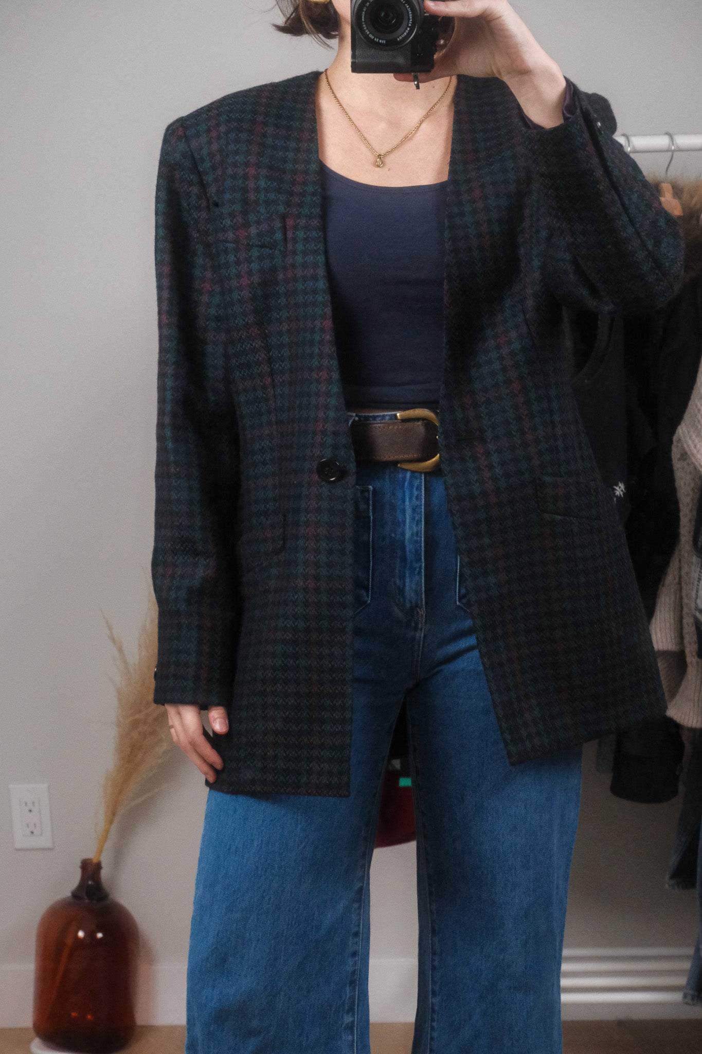 Made in Canada x Vintage x Wool Houndstooth Structured Blazer (6/8)