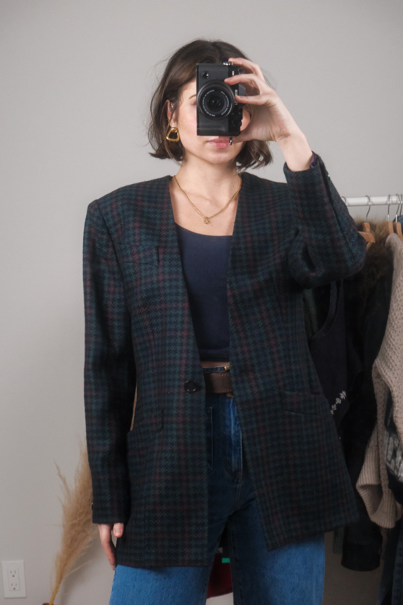 Made in Canada x Vintage x Wool Houndstooth Structured Blazer (6/8)