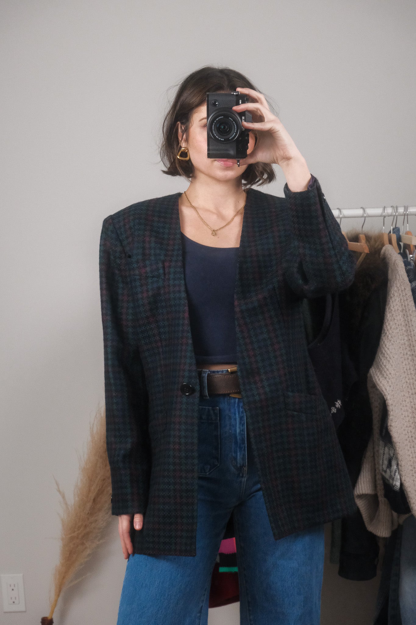 Made in Canada x Vintage x Wool Houndstooth Structured Blazer (6/8)