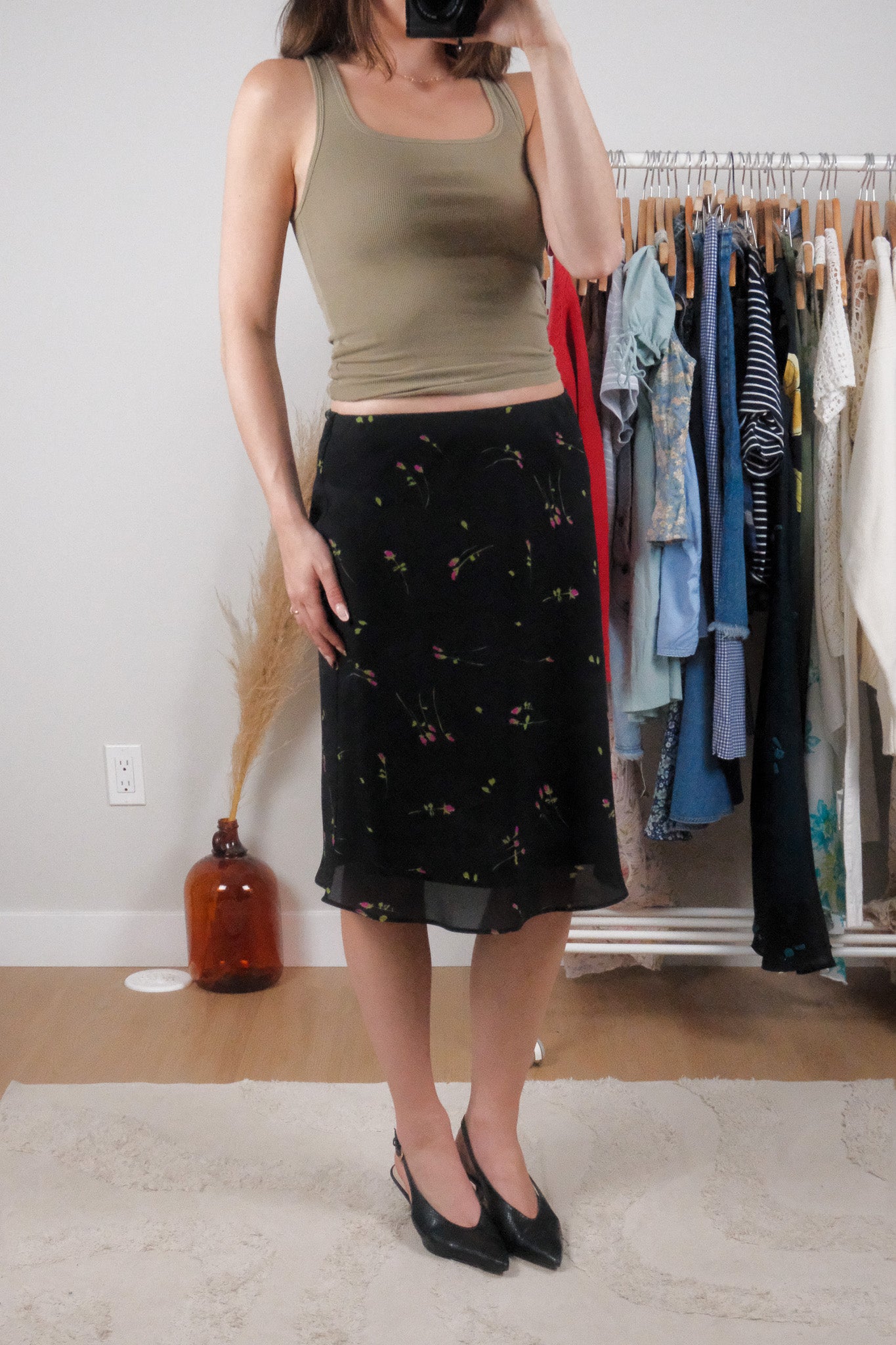 Made in Canada x Vintage x Flower Midi Skirt (6/8)