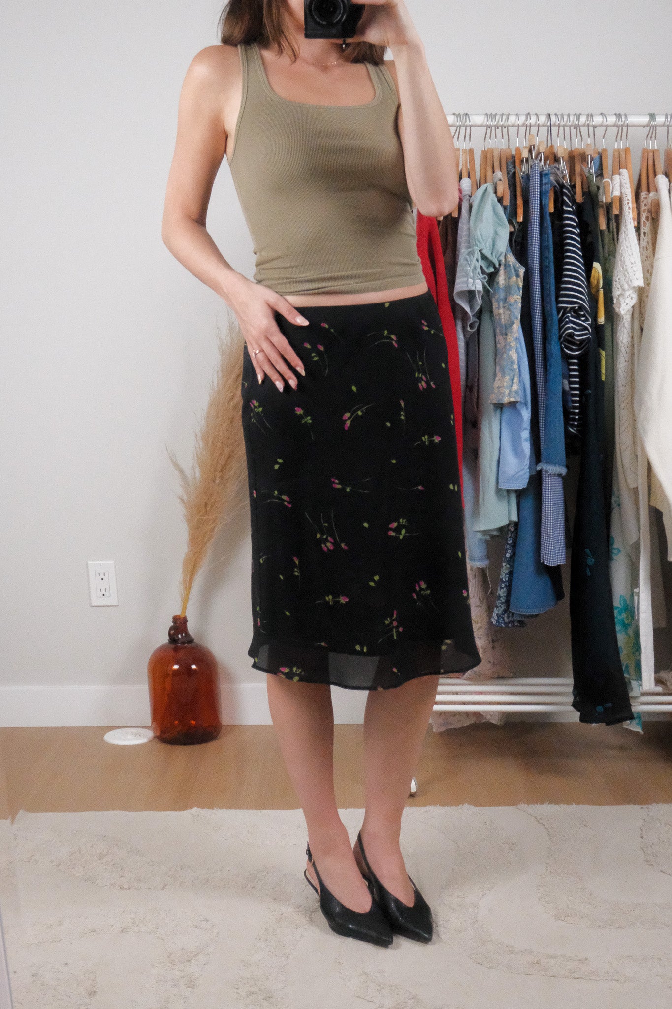 Made in Canada x Vintage x Flower Midi Skirt (6/8)