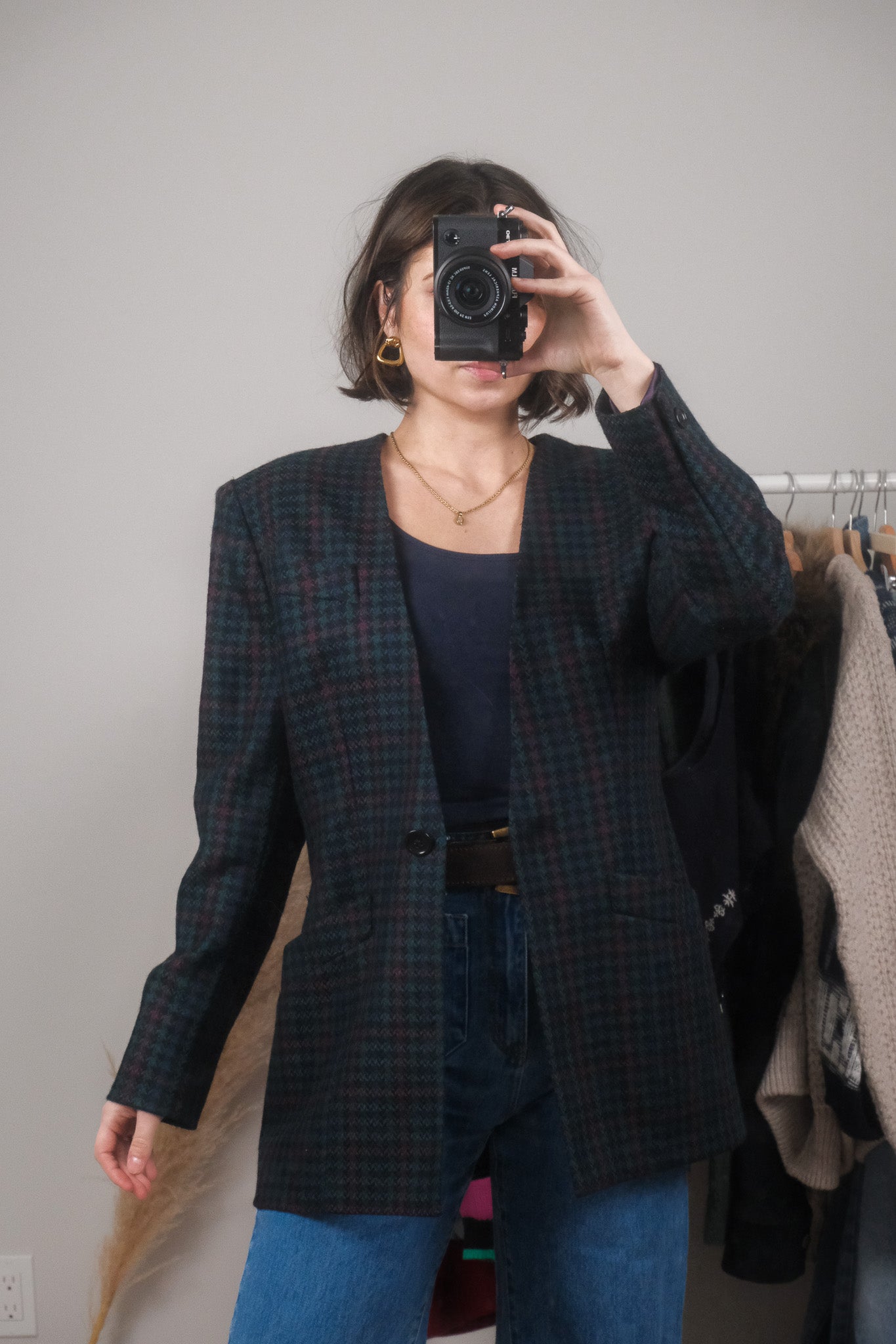 Made in Canada x Vintage x Wool Houndstooth Structured Blazer (6/8)