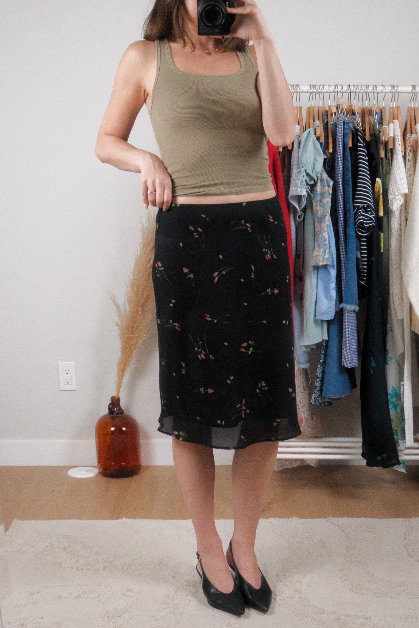 Made in Canada x Vintage x Flower Midi Skirt (6/8)