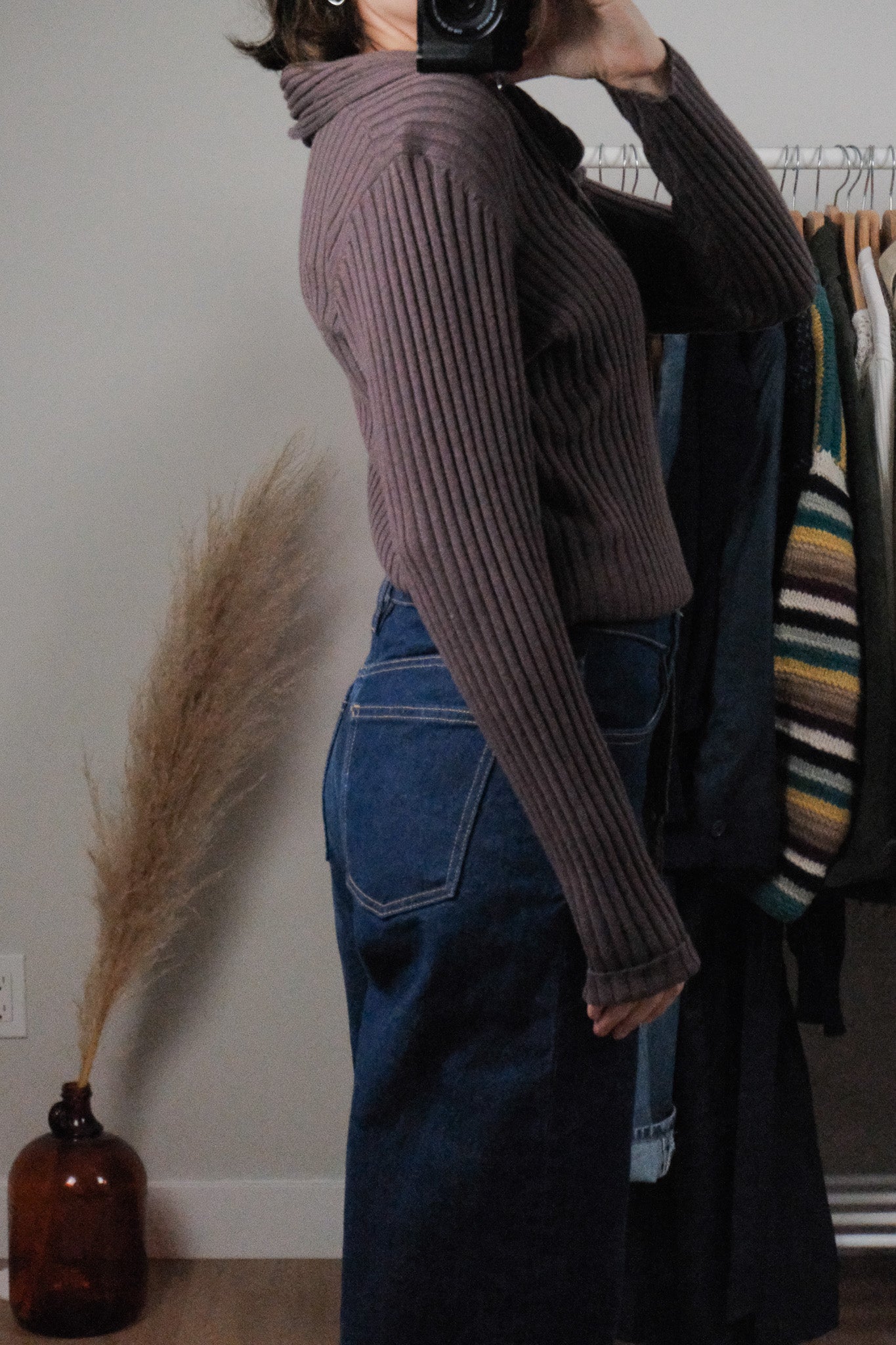 Vintage x Wool Blend Sweater With Attached Scarf (L)