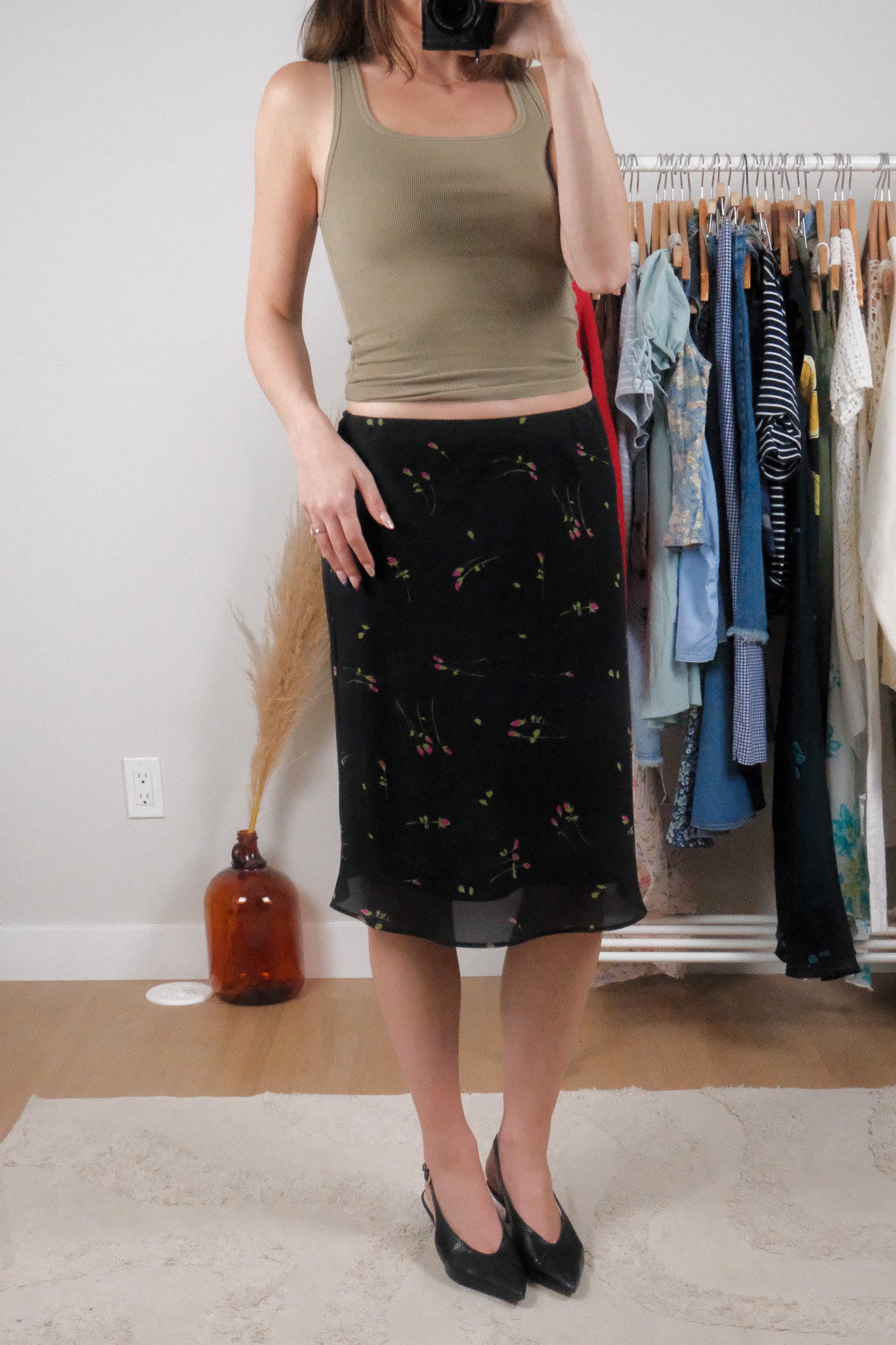 Made in Canada x Vintage x Flower Midi Skirt (6/8)
