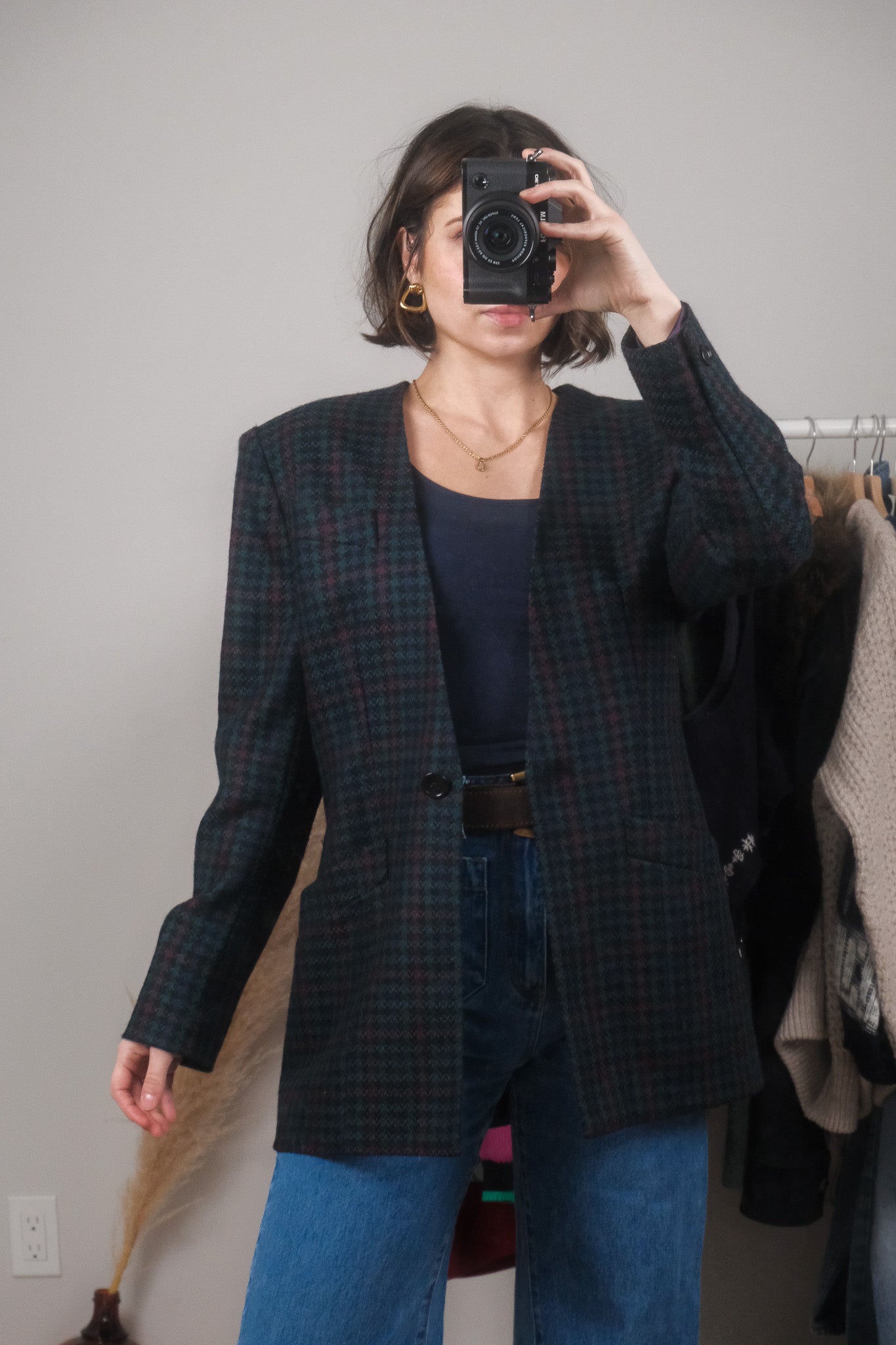 Made in Canada x Vintage x Wool Houndstooth Structured Blazer (6/8)