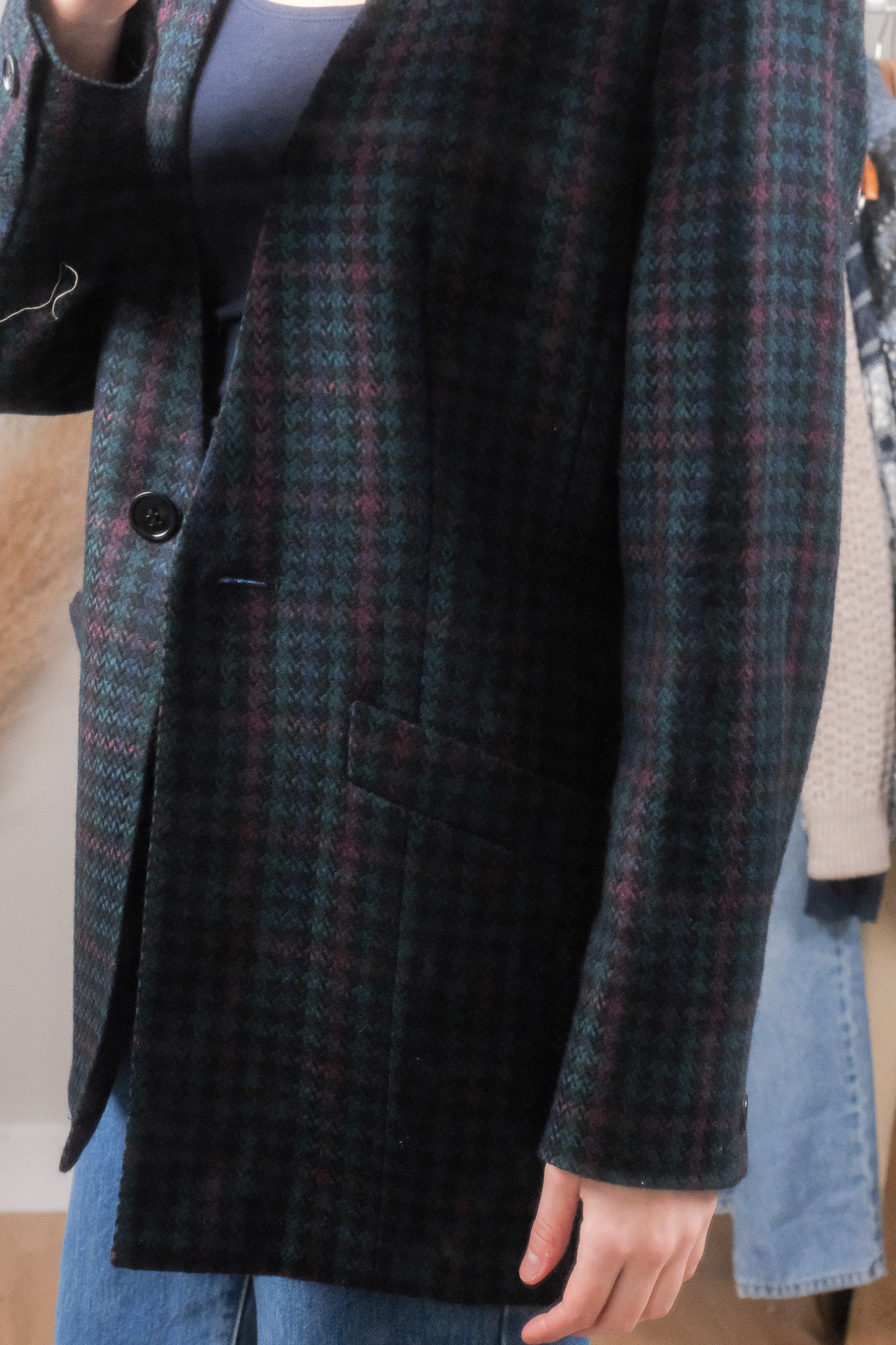 Made in Canada x Vintage x Wool Houndstooth Structured Blazer (6/8)