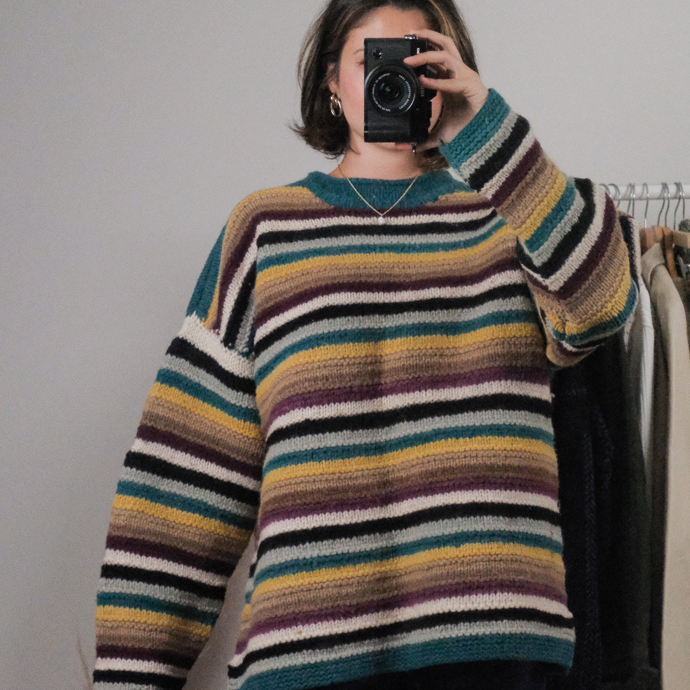 Handknit x Wool Striped Chunky Knit (L/XL)