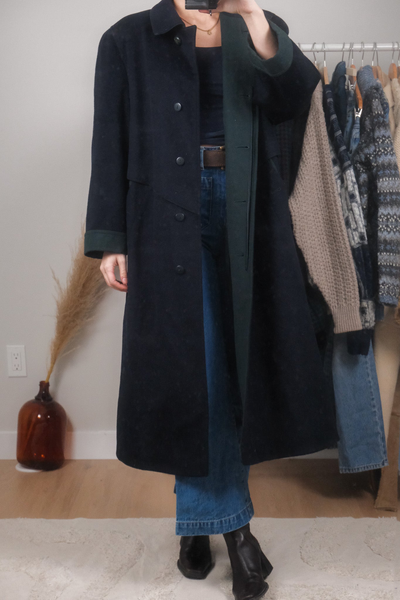 Vintage x Wool & Alpaca Two Tone Coat (L)