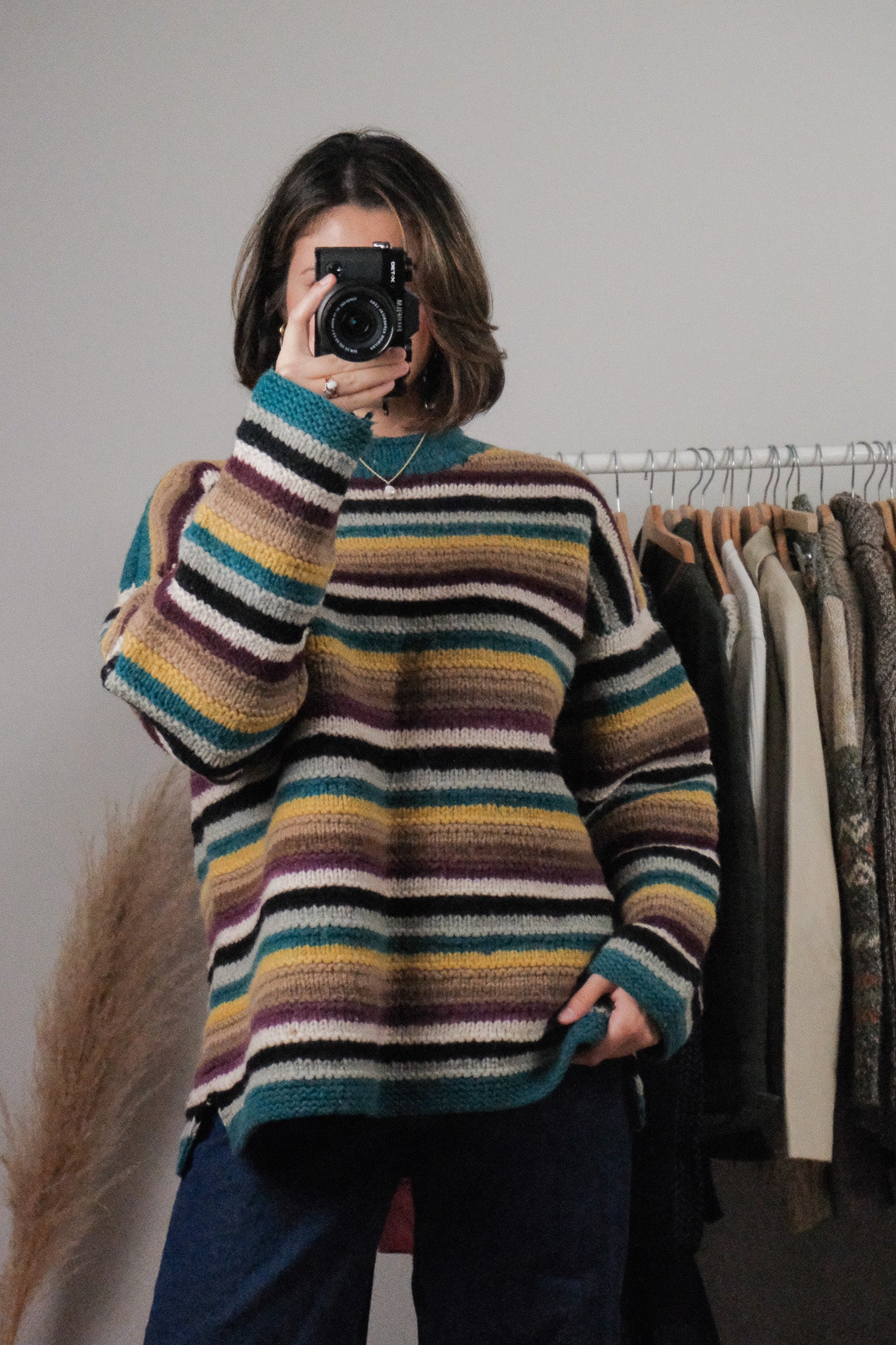Handknit x Wool Striped Chunky Knit (L/XL)