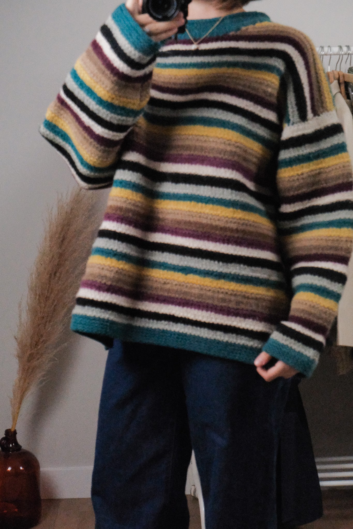 Handknit x Wool Striped Chunky Knit (L/XL)