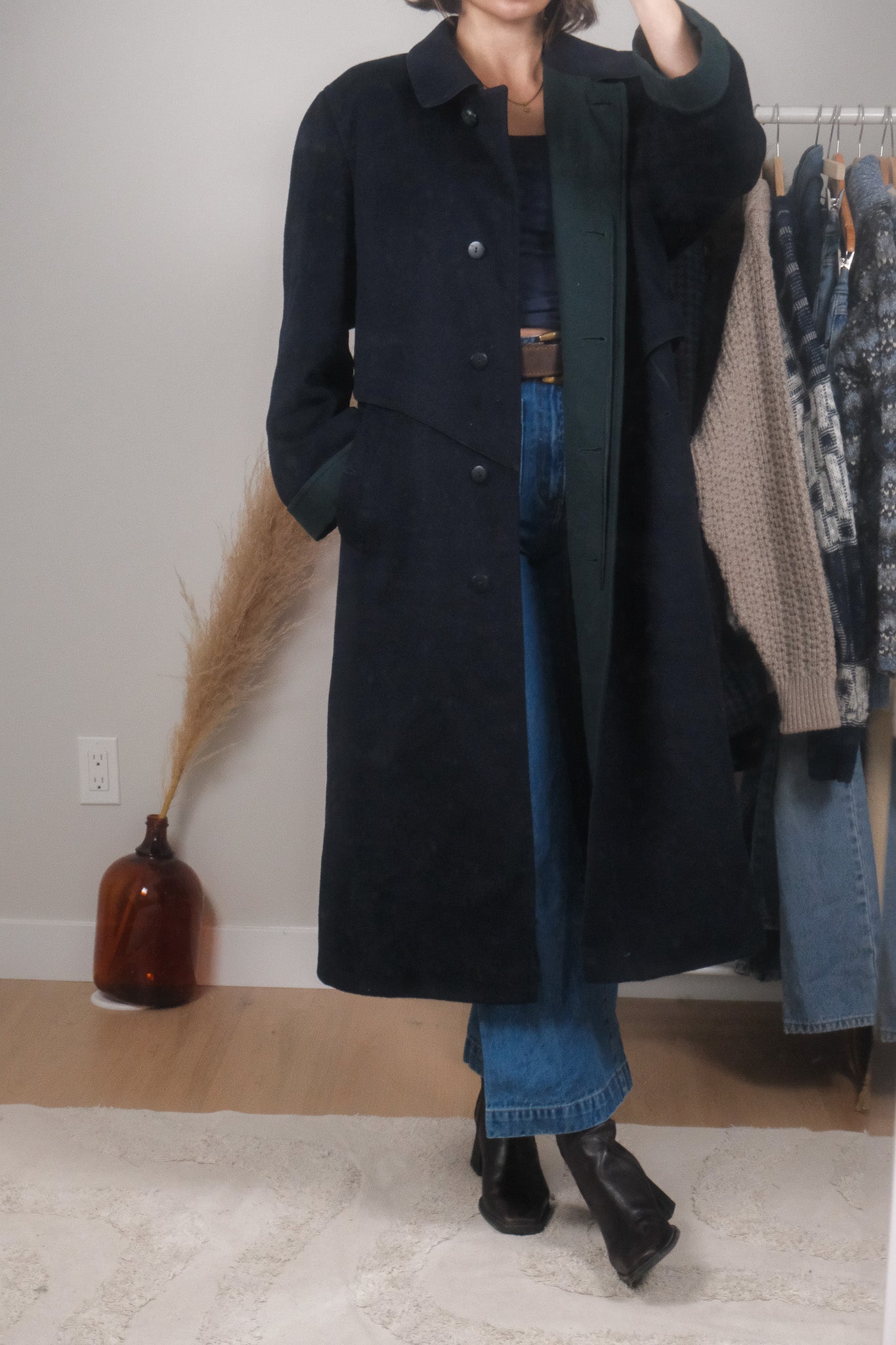 Vintage x Wool & Alpaca Two Tone Coat (L)