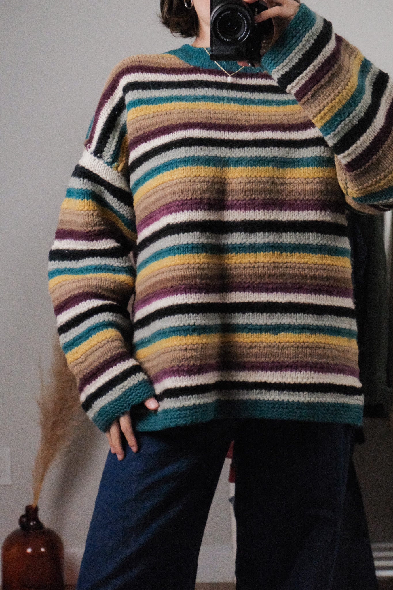 Handknit x Wool Striped Chunky Knit (L/XL)