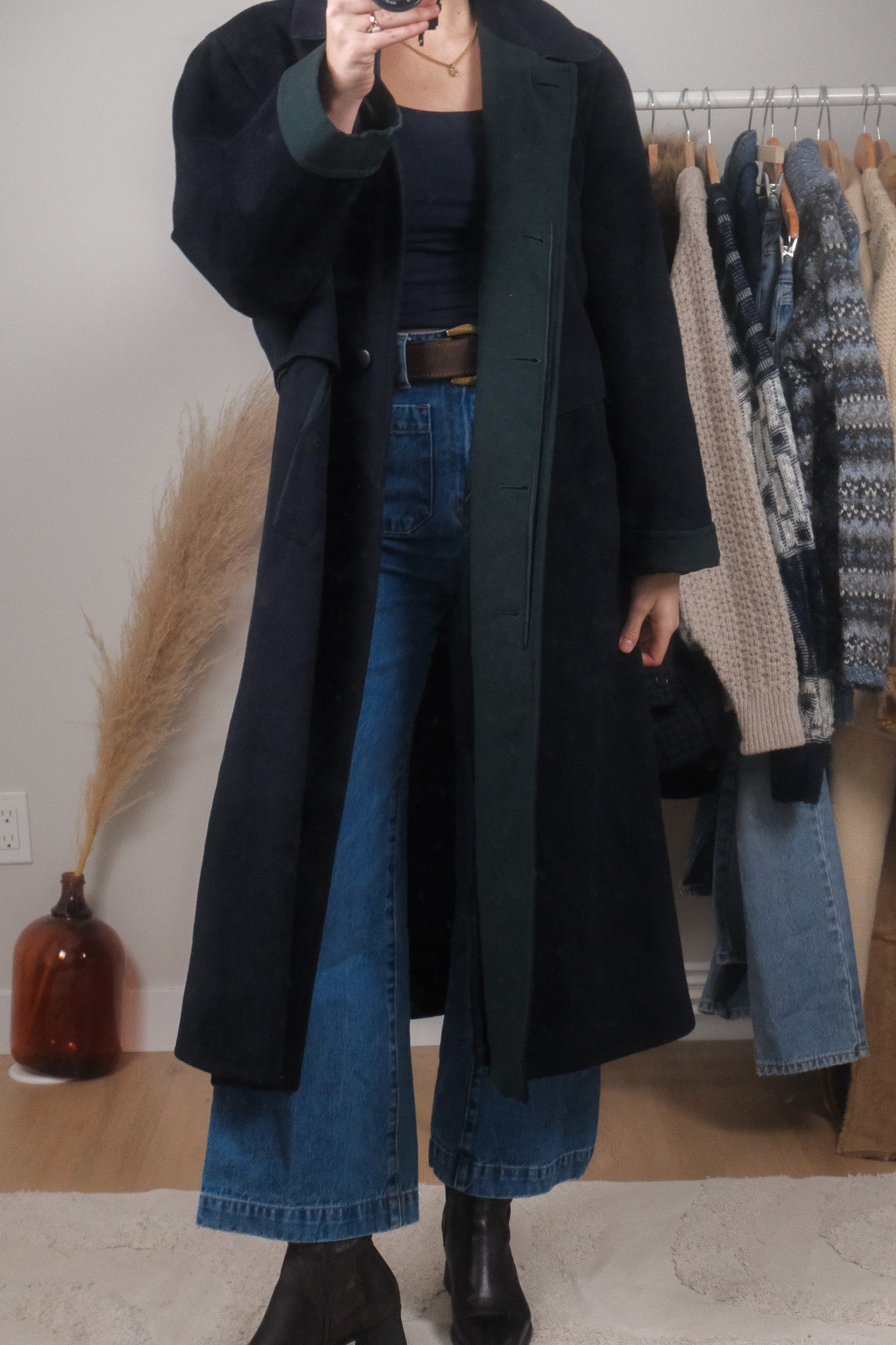 Vintage x Wool & Alpaca Two Tone Coat (L)