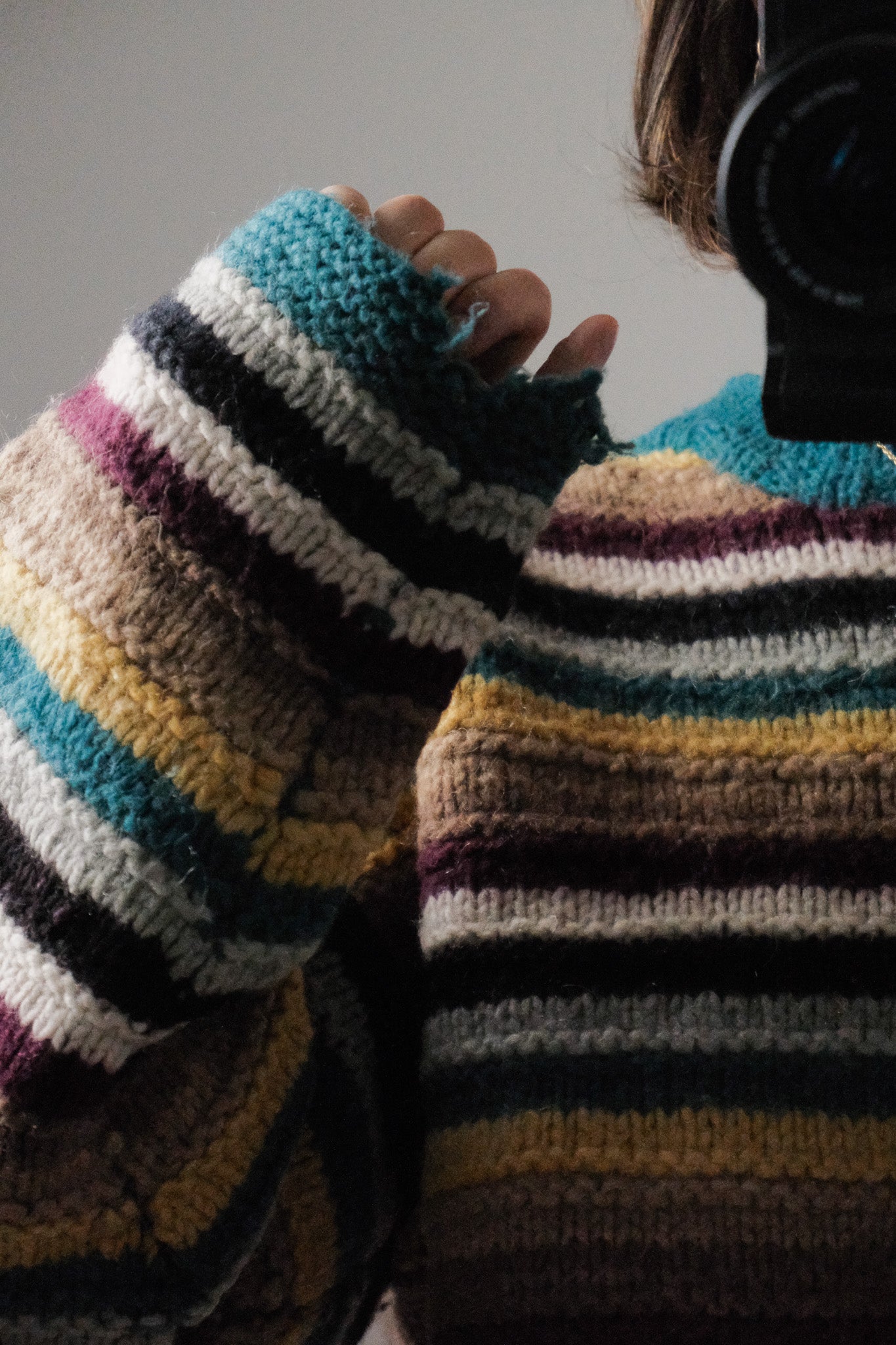 Handknit x Wool Striped Chunky Knit (L/XL)