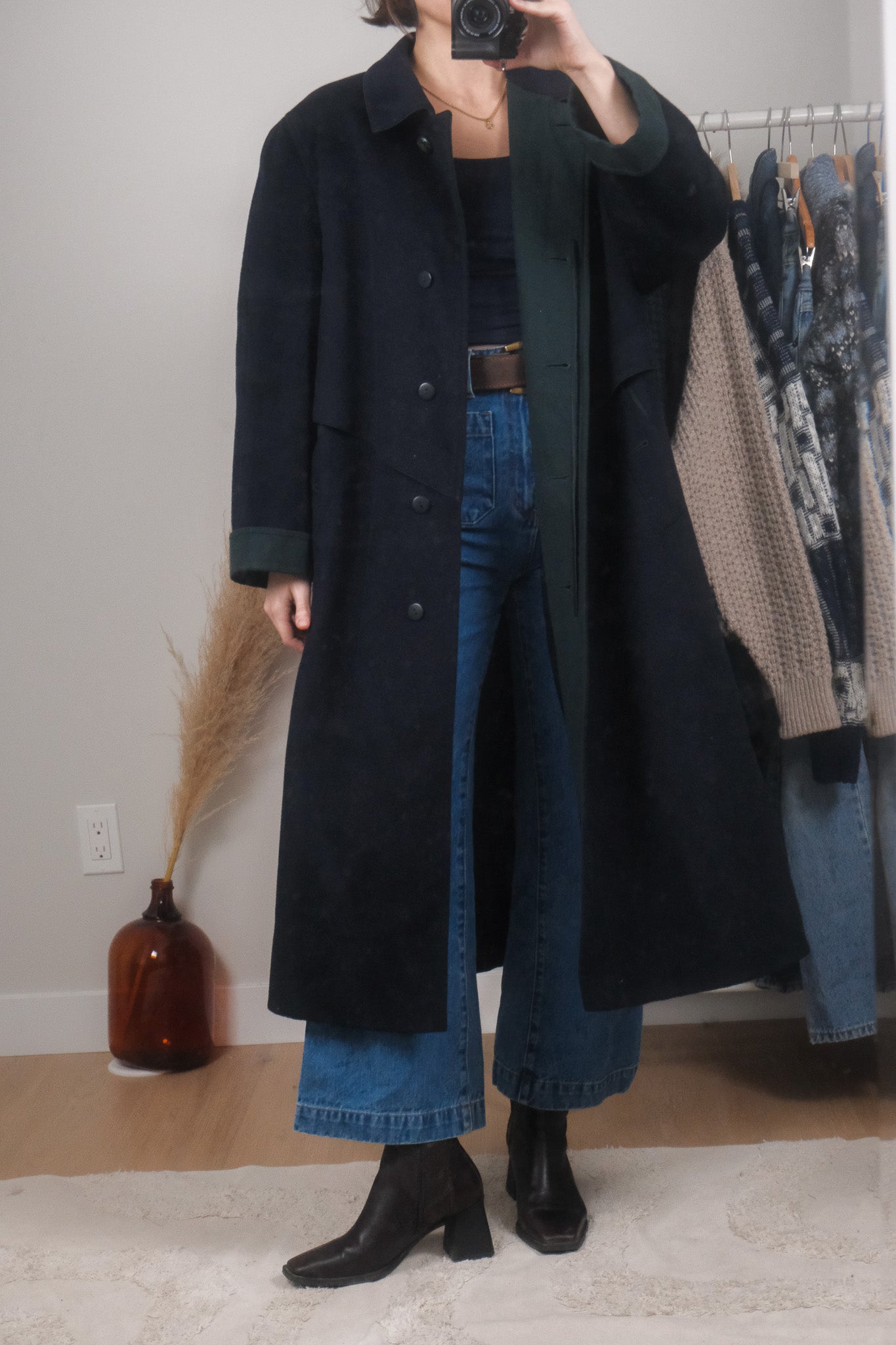 Vintage x Wool & Alpaca Two Tone Coat (L)