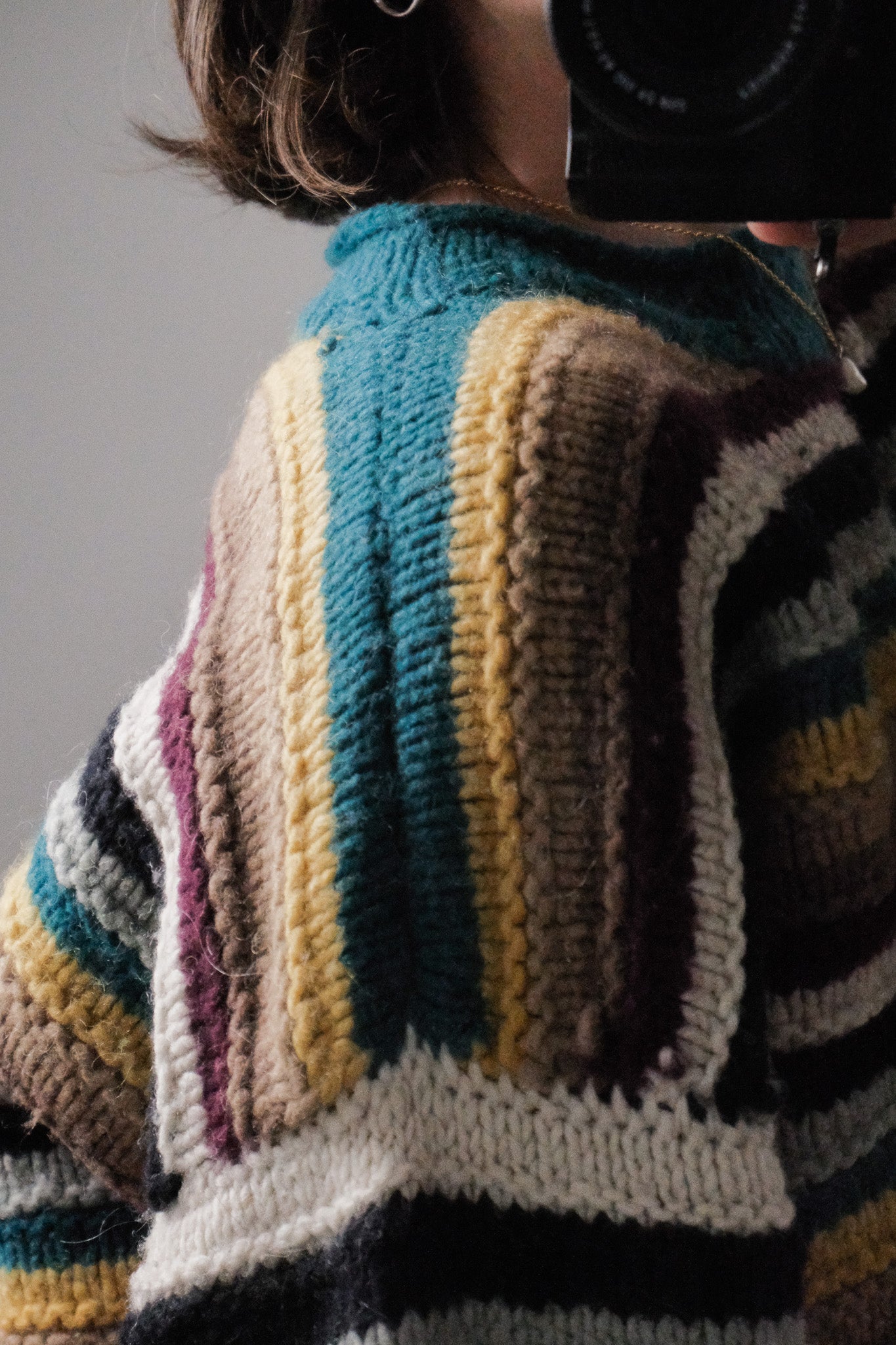 Handknit x Wool Striped Chunky Knit (L/XL)