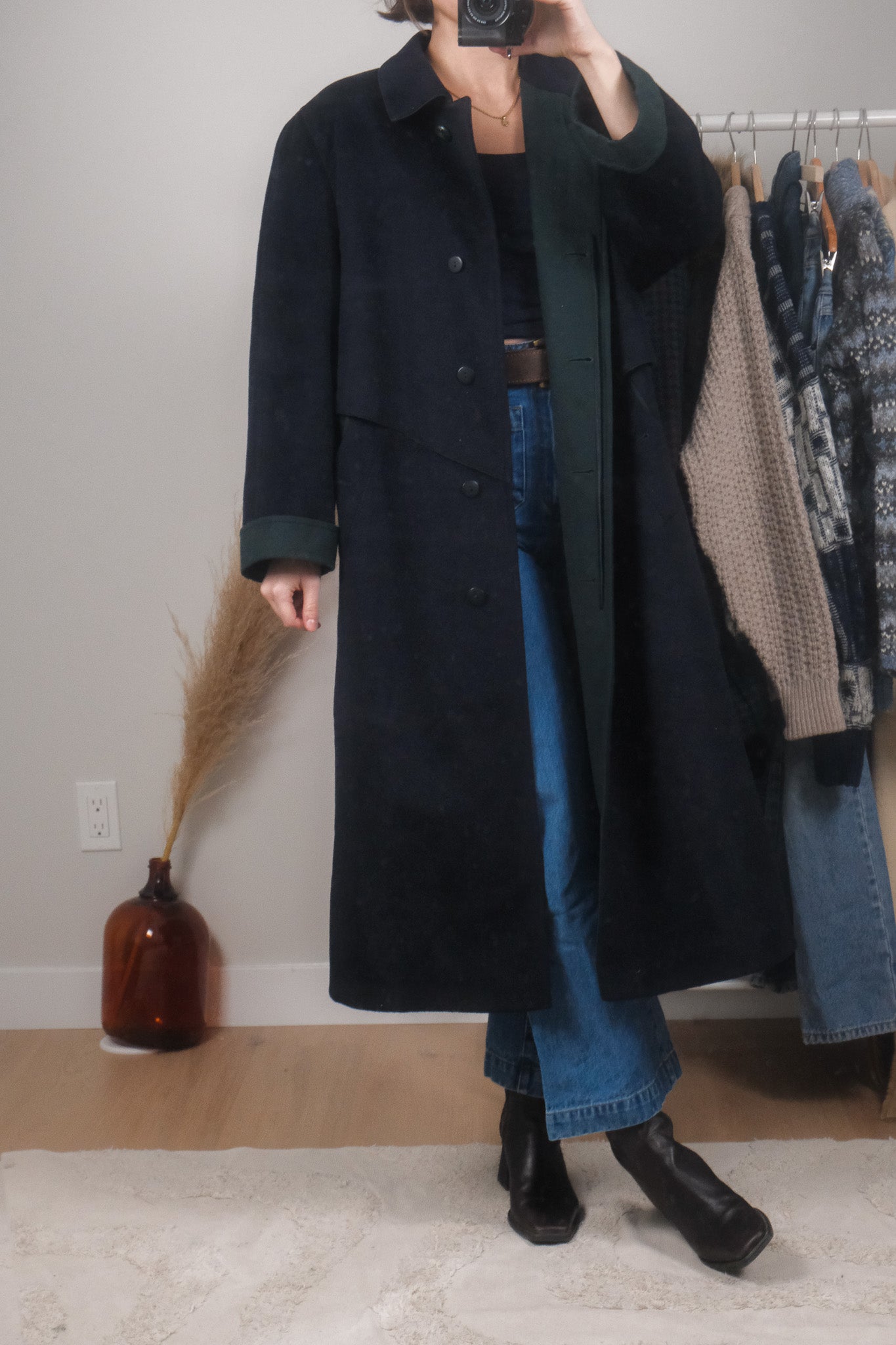 Vintage x Wool & Alpaca Two Tone Coat (L)