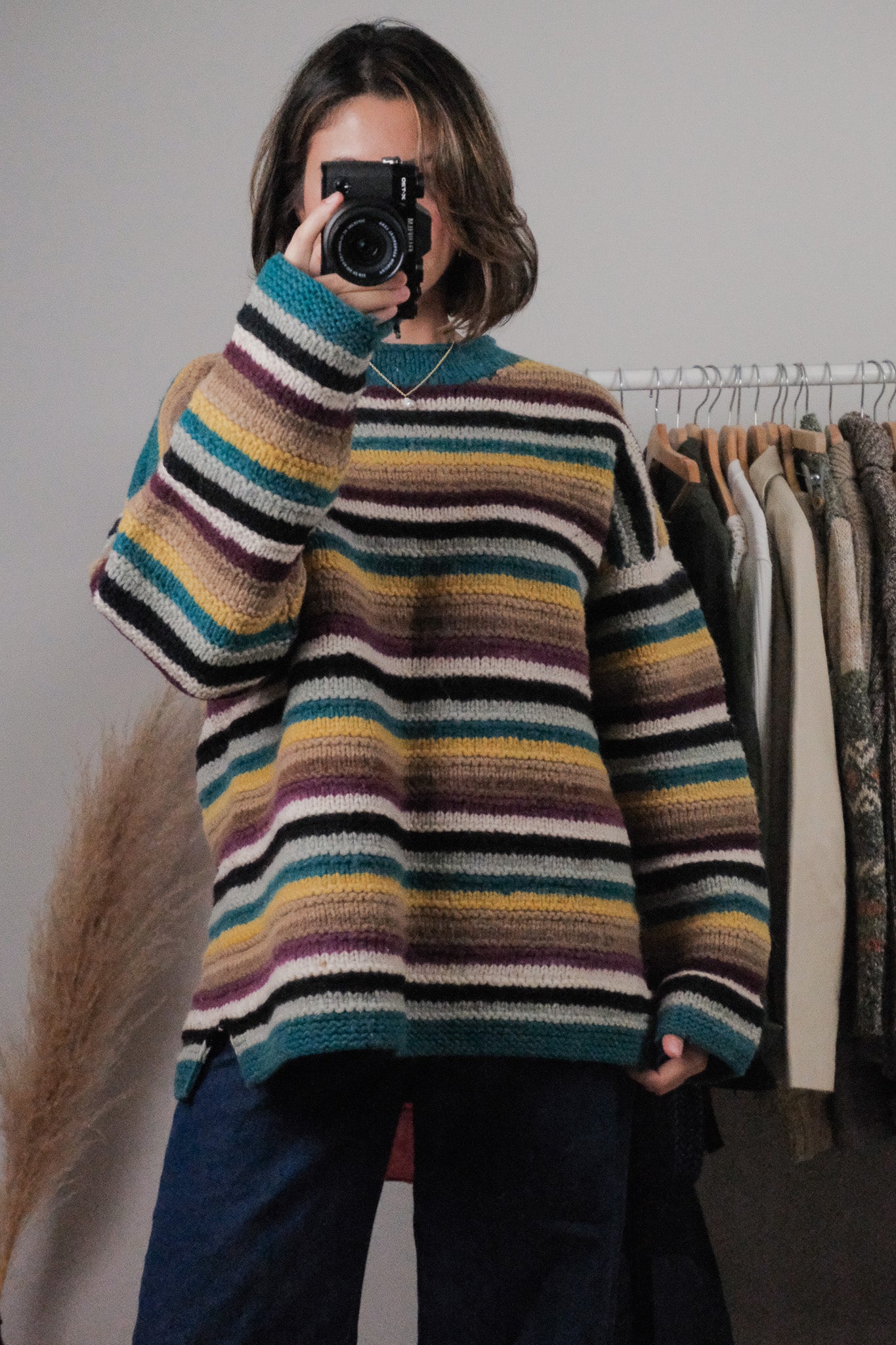 Handknit x Wool Striped Chunky Knit (L/XL)