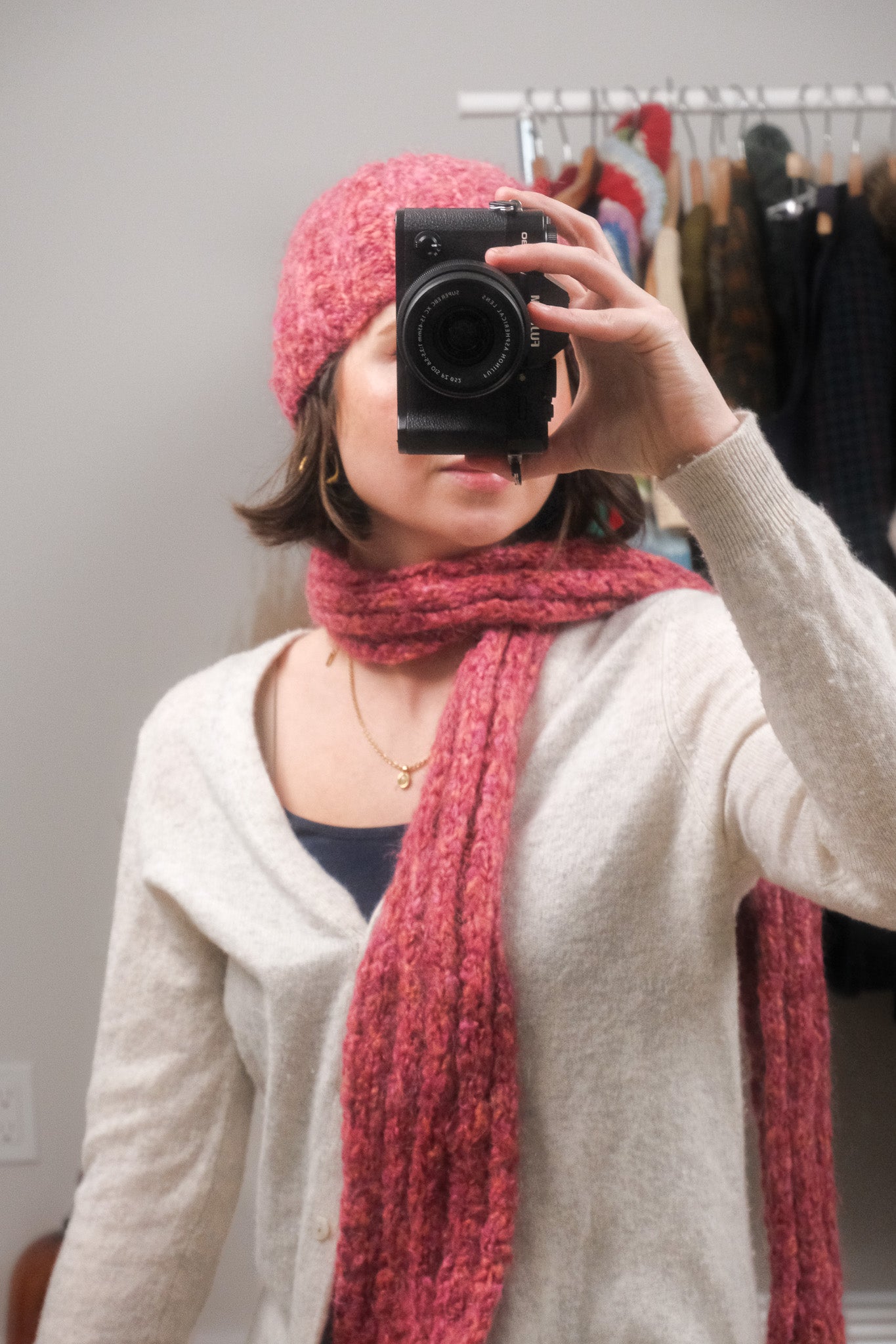 Vintage x Wool Blend Multicolour Skinny Scarf + Beanie