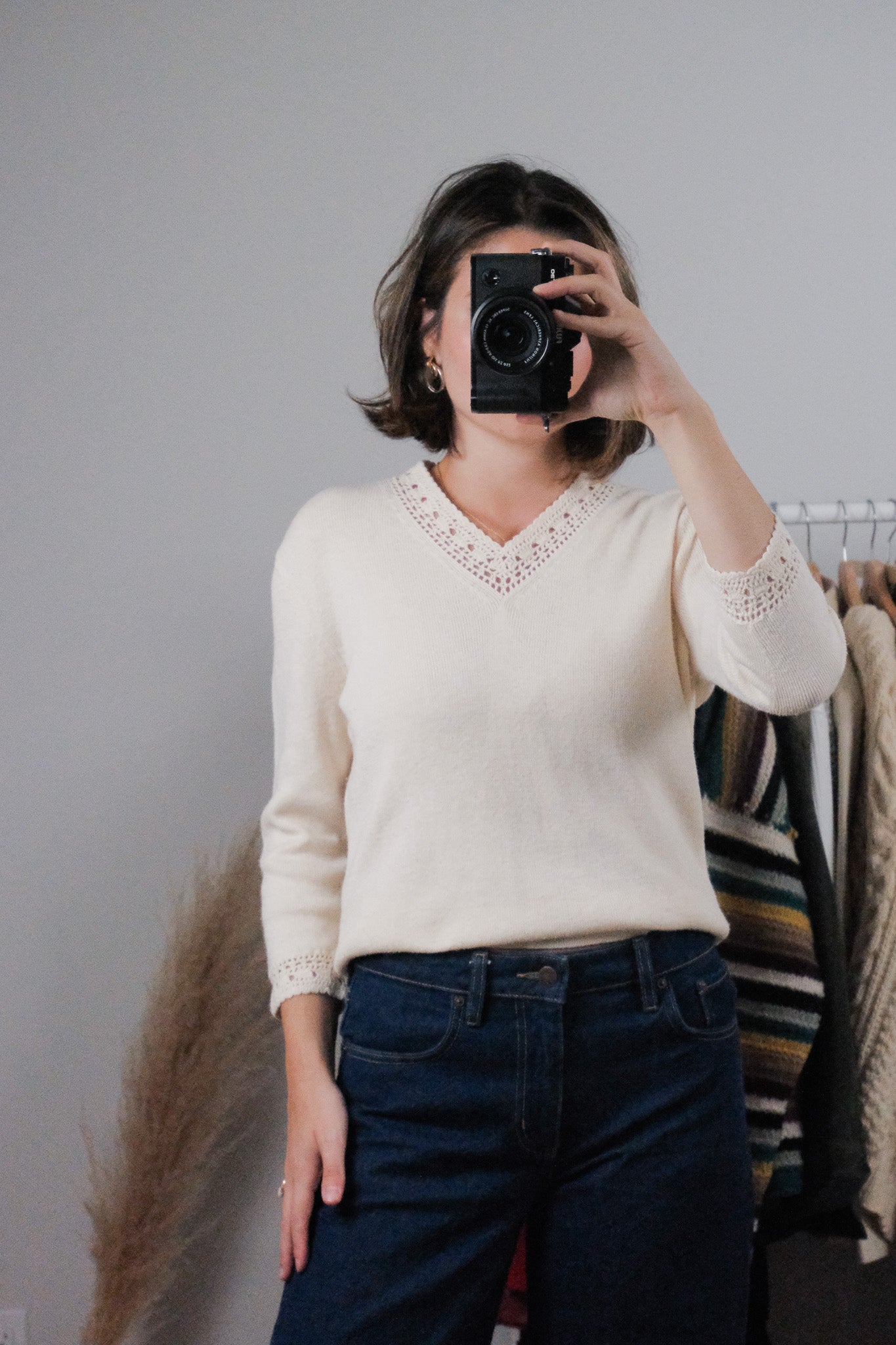 Vintage x Crochet Trim Knit (S)