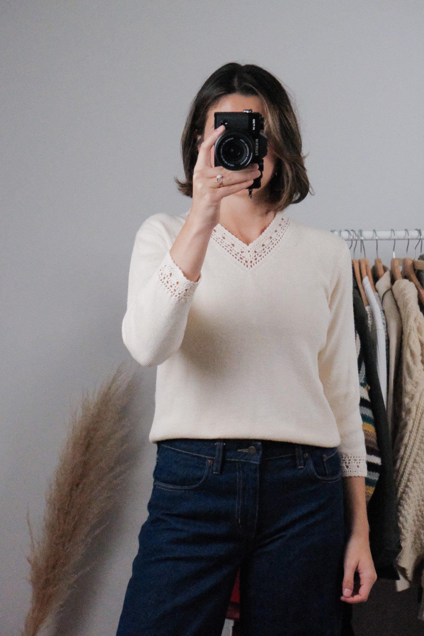 Vintage x Crochet Trim Knit (S)