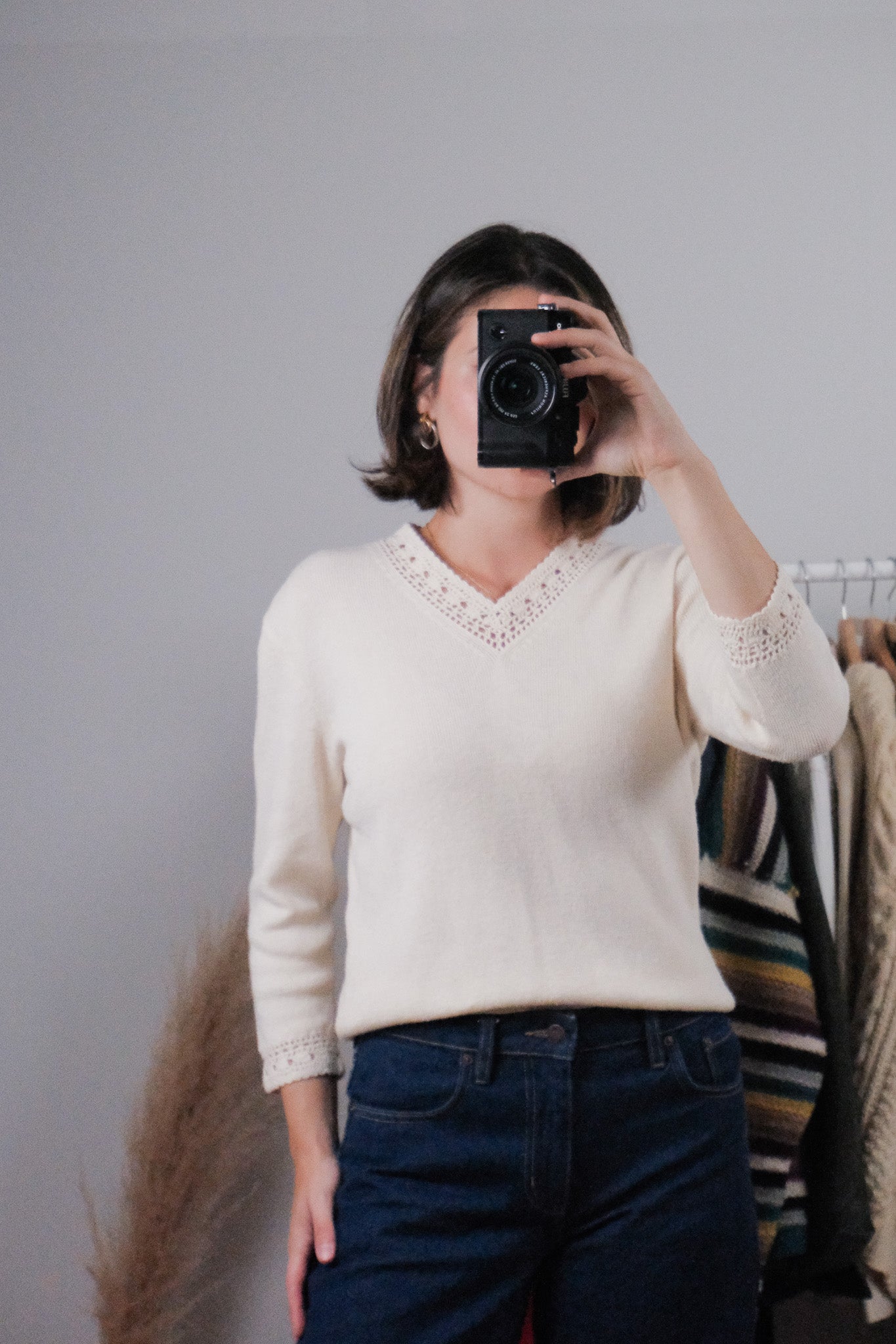 Vintage x Crochet Trim Knit (S)