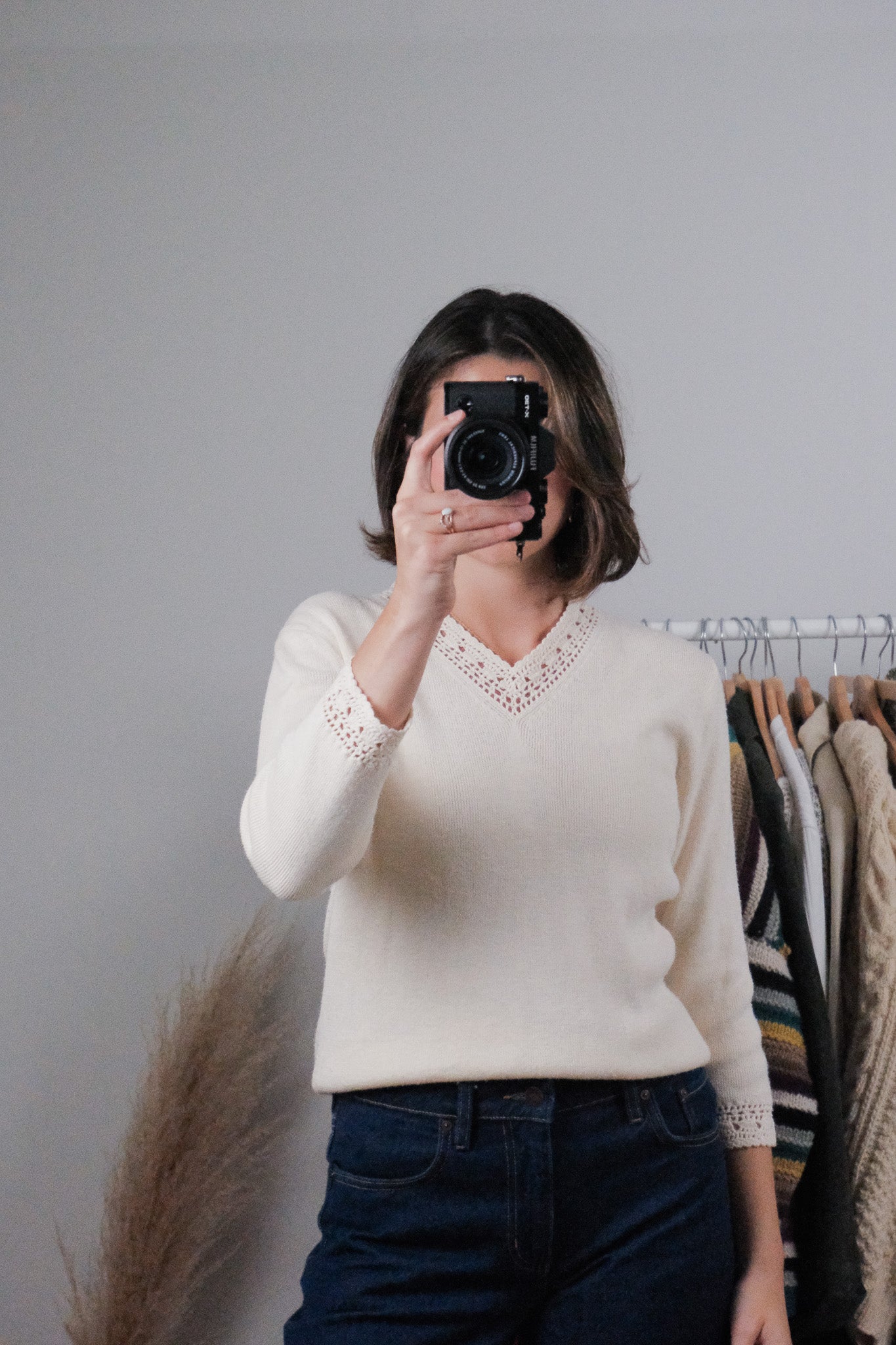 Vintage x Crochet Trim Knit (S)