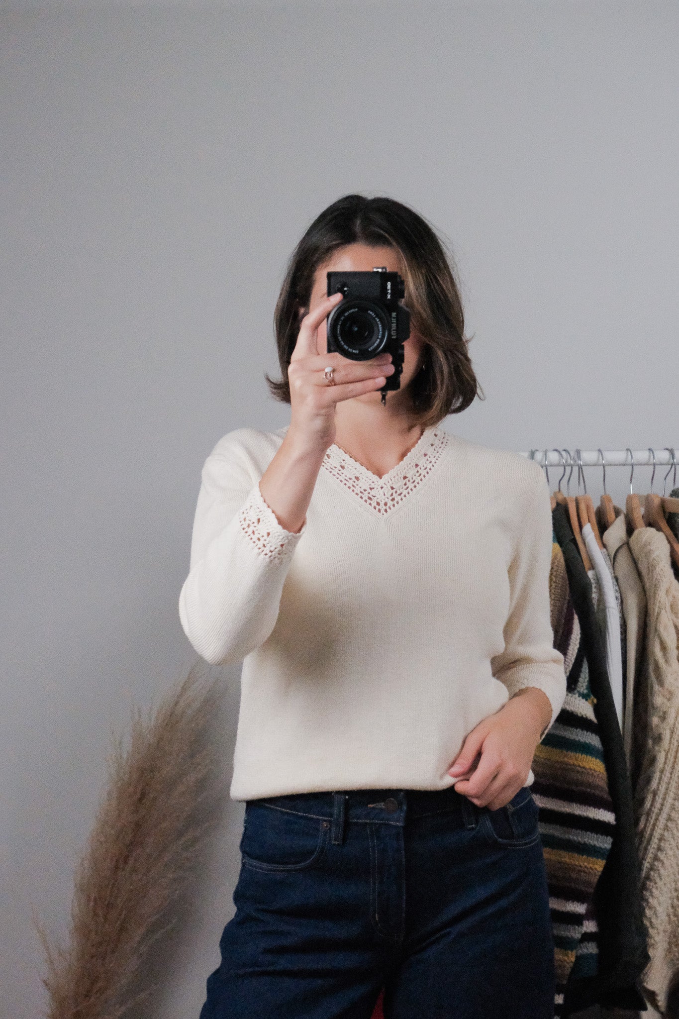 Vintage x Crochet Trim Knit (S)