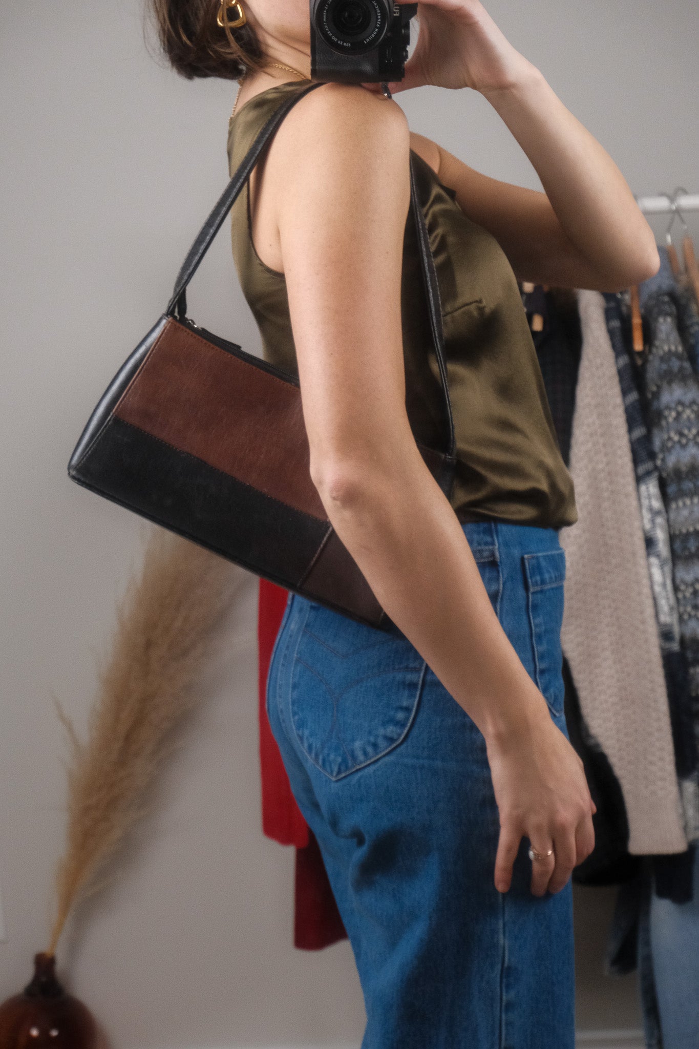 Vintage x Faux Leather Patchwork Purse