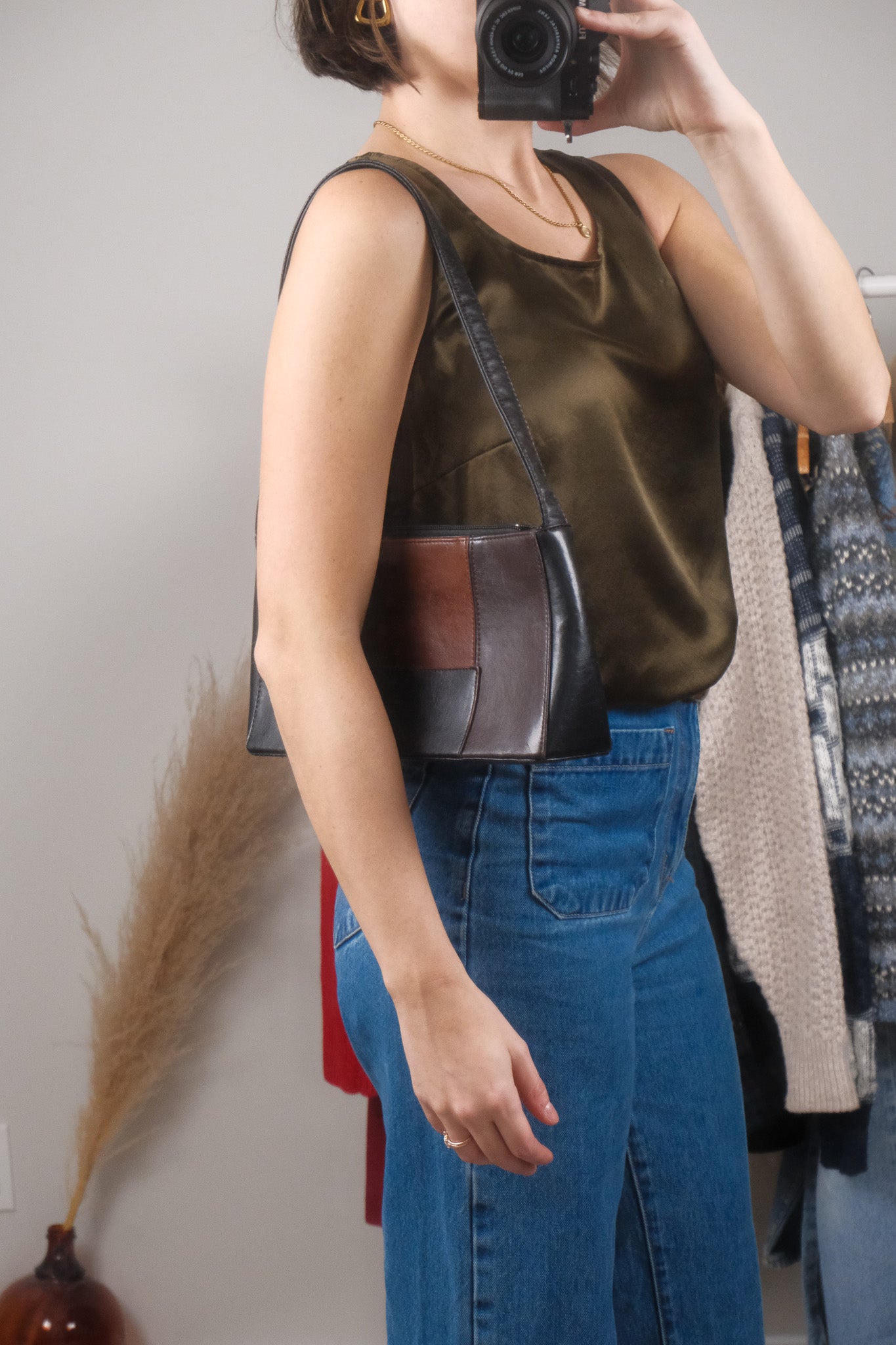 Vintage x Faux Leather Patchwork Purse